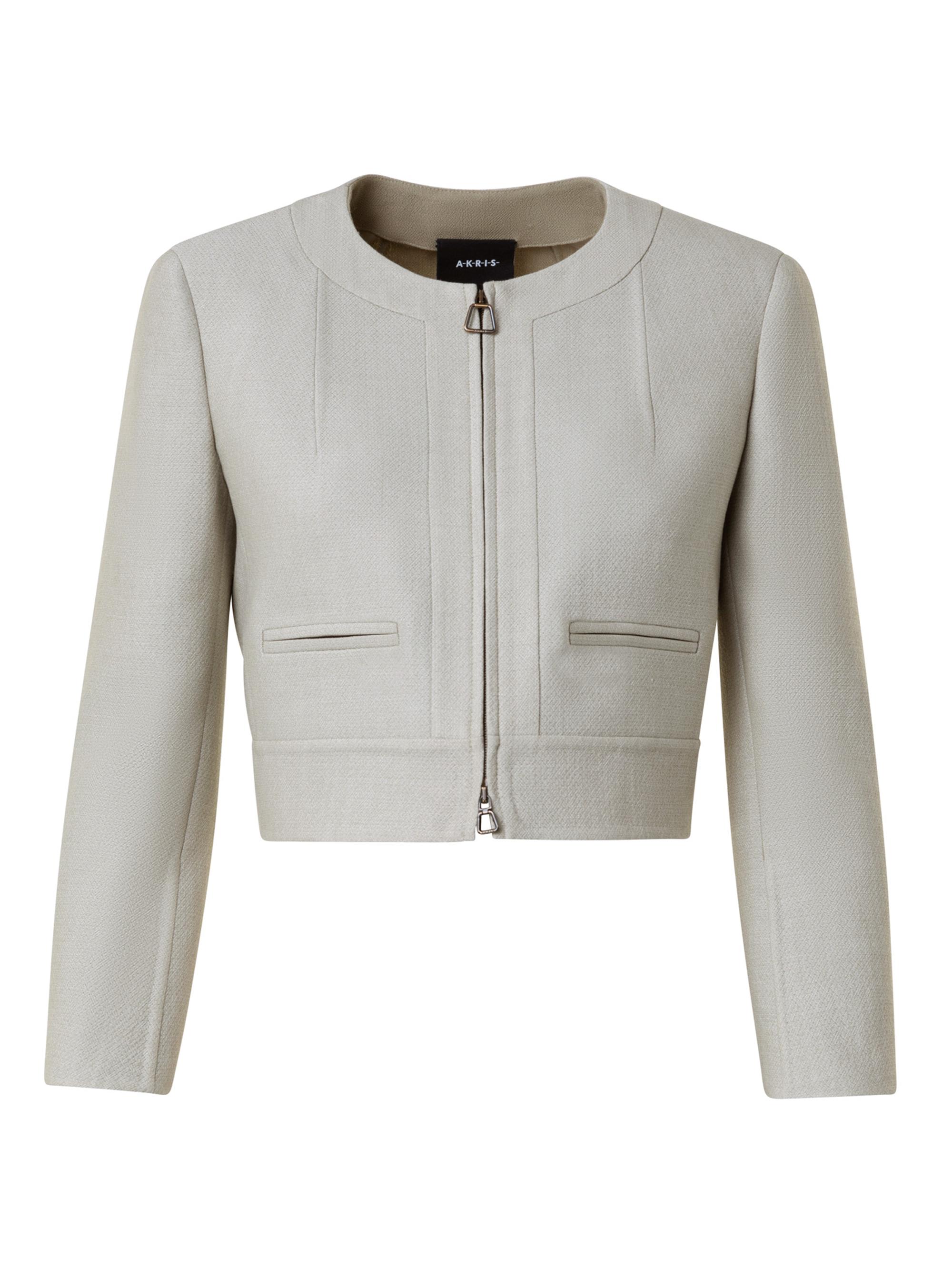 Akris Adriana Virgin-Wool Cropped Button-Down Jacket | Saks Fifth