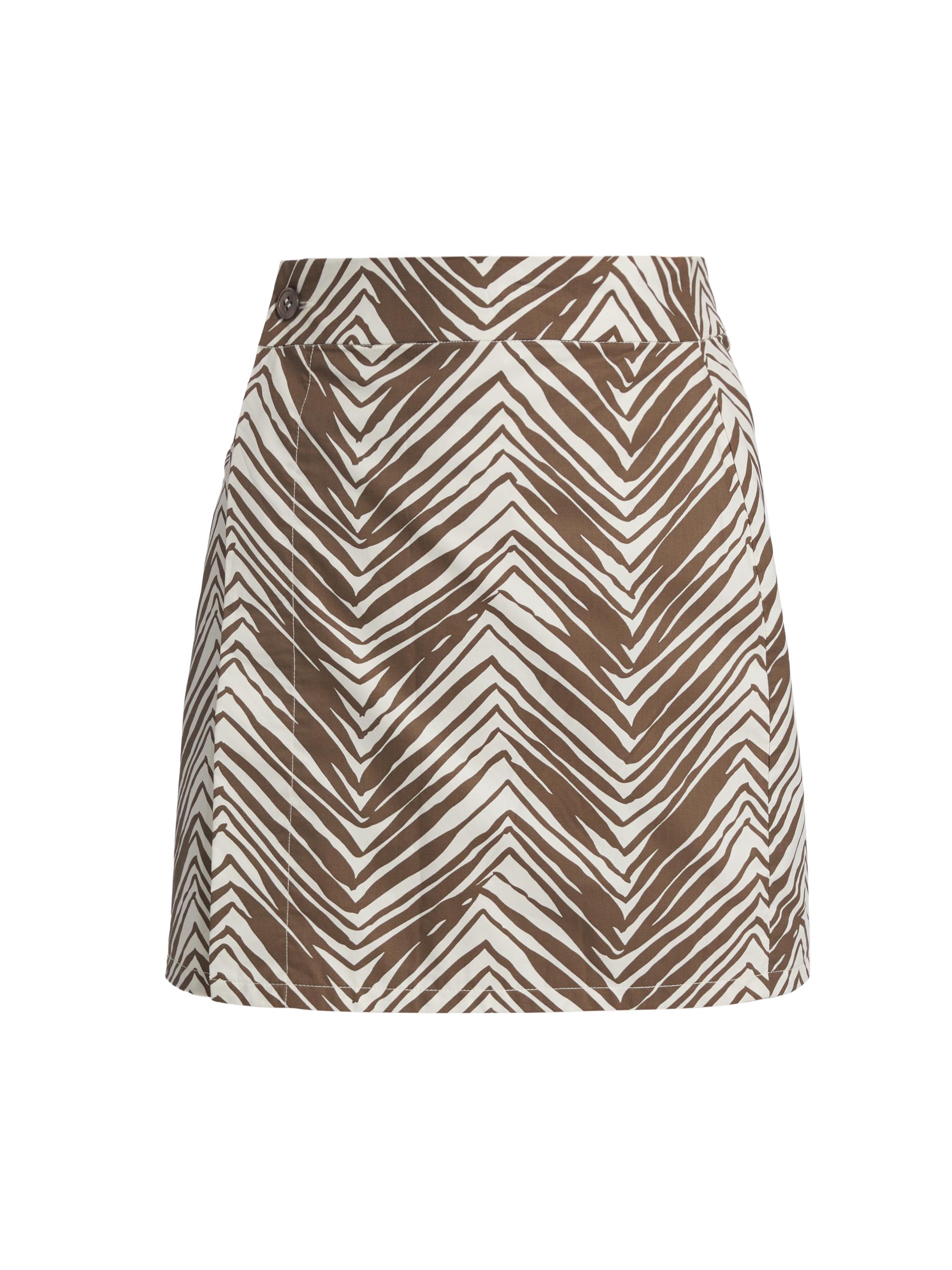 Hevron Women's Maeve Printed Wrap Miniskirt - Chocolate Zebra