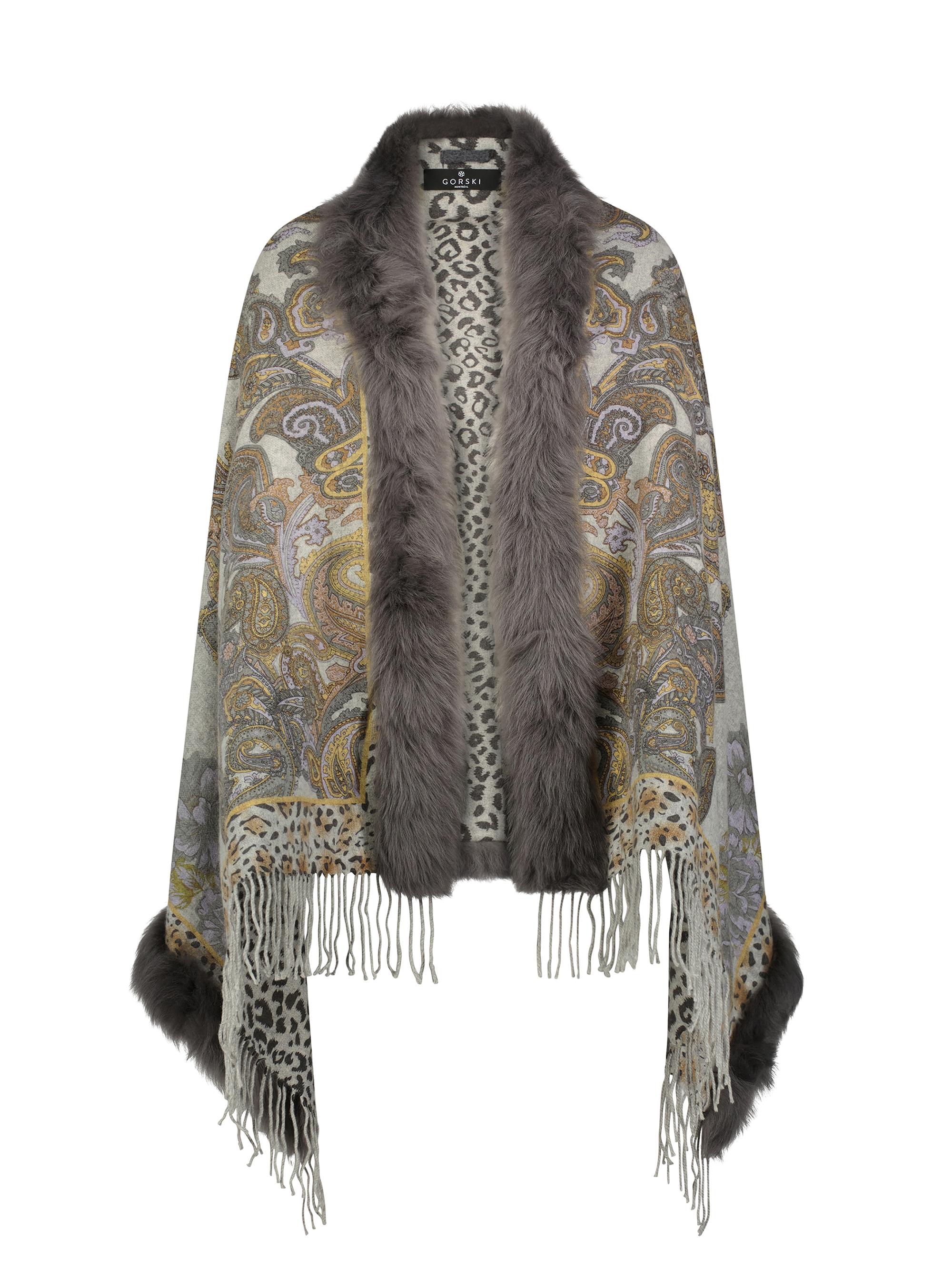 Gorski Women's Double Face Cashmere Stole - Gray Print