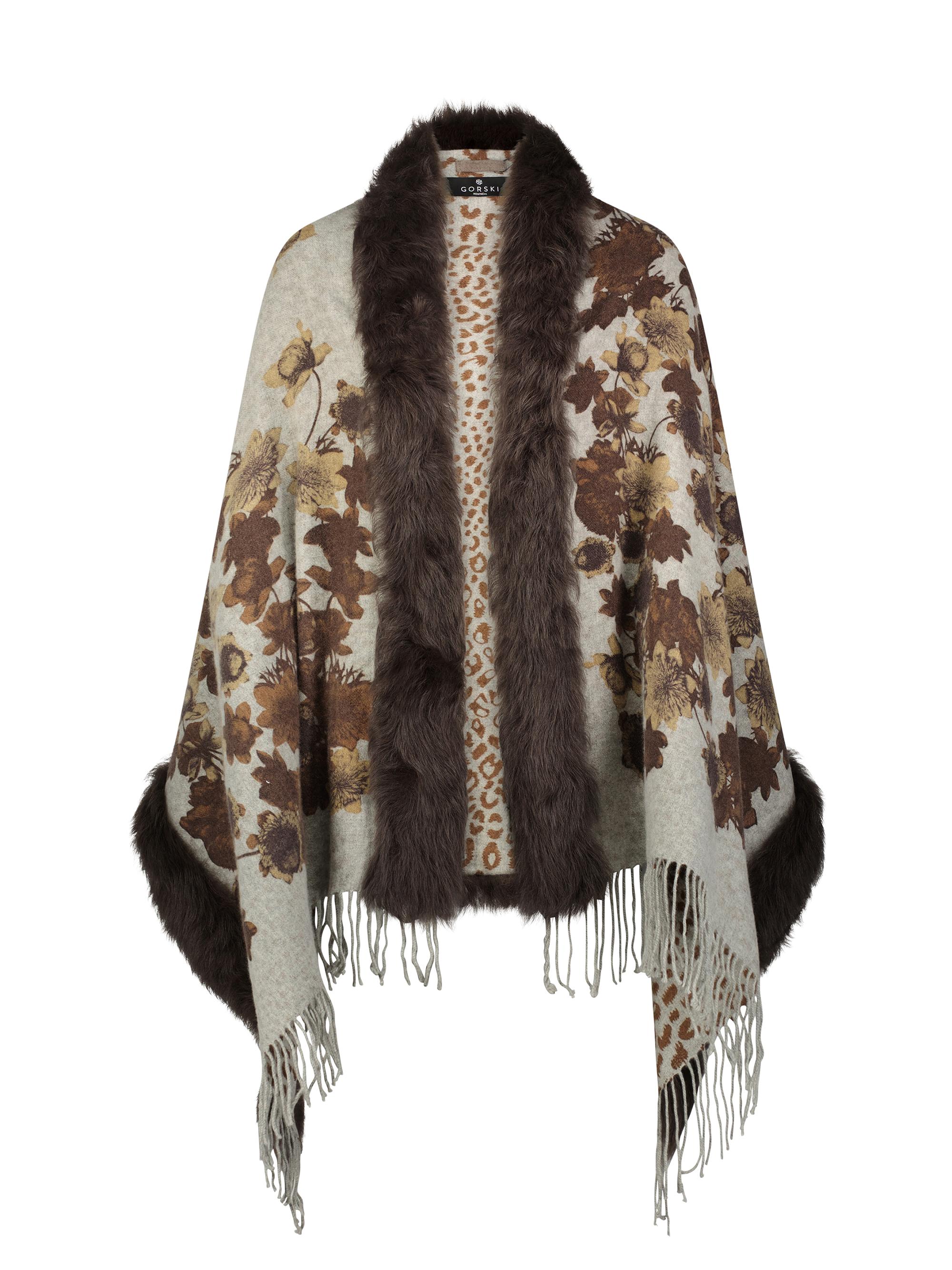 Gorski Women's Double Face Cashmere Stole - Brown Print
