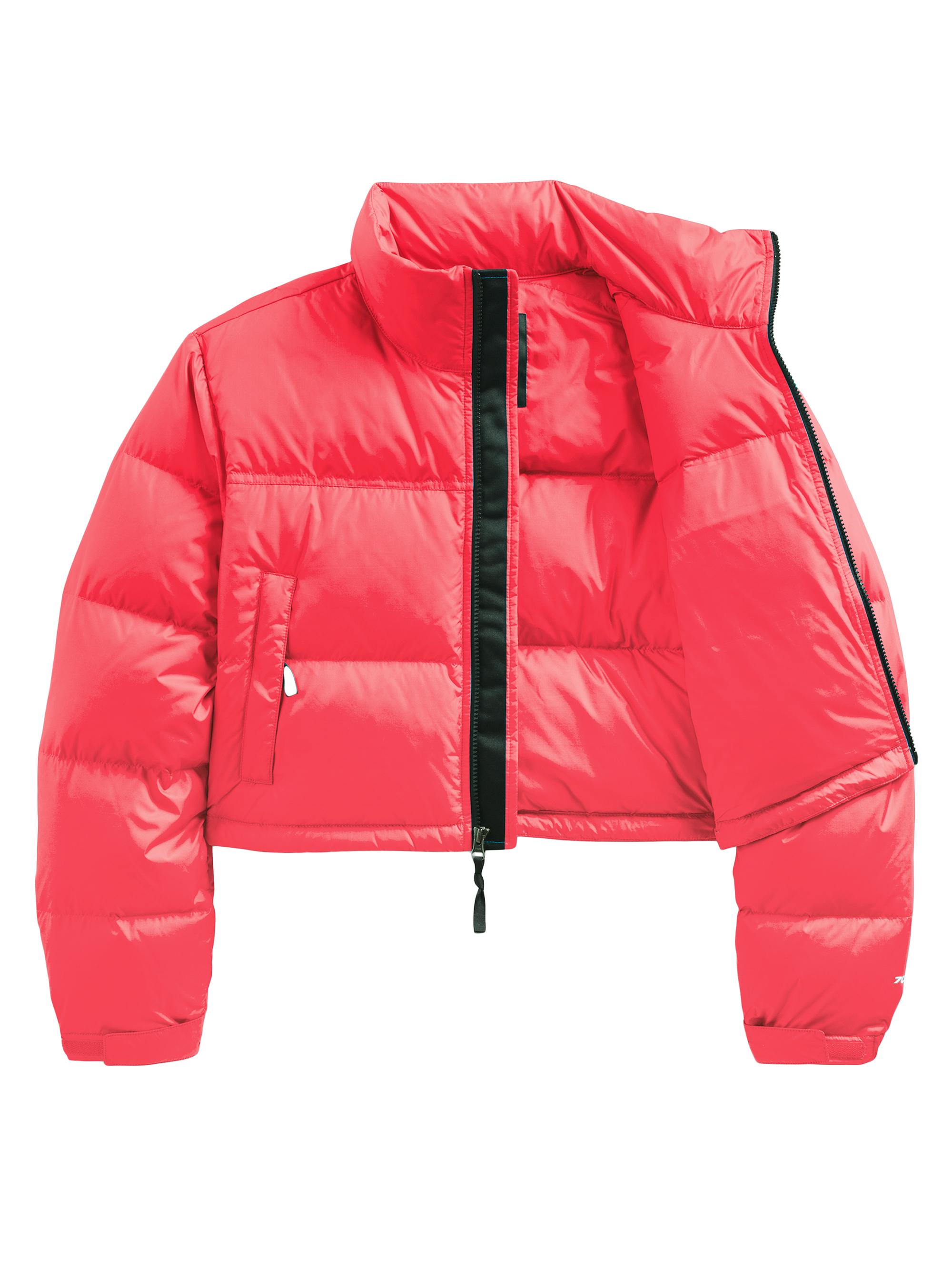 The North Face Women's Nuptse Cropped Down Puffer Jacket - Coral