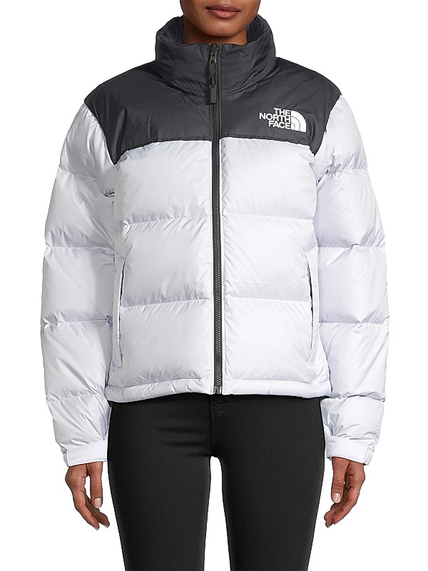 Shop The North Face Retro Nuptse Colorblocked Down Jacket Shop The North Face Retro Nuptse Colorblocked Down Jacket