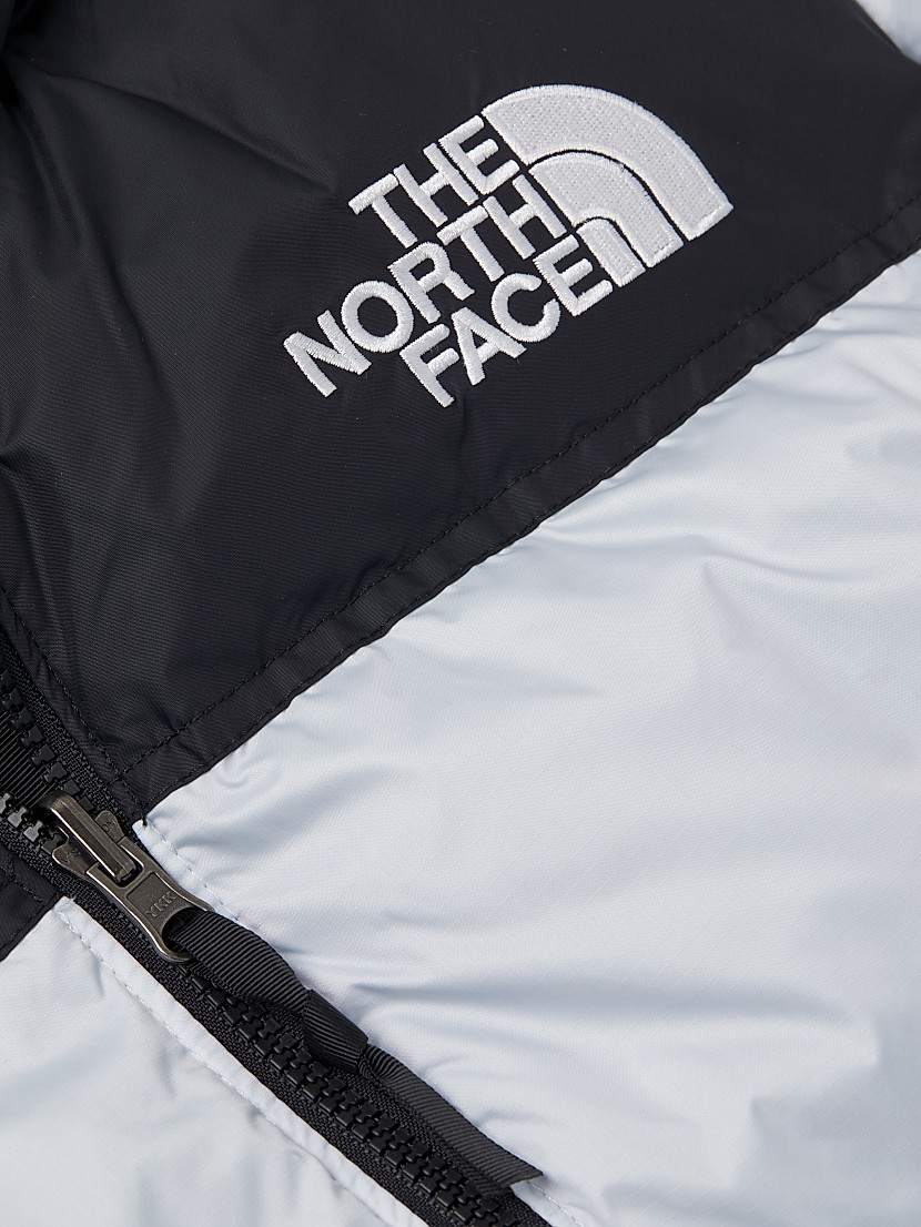 Shop The North Face Retro Nuptse Colorblocked Down Jacket Shop The North Face Retro Nuptse Colorblocked Down Jacket