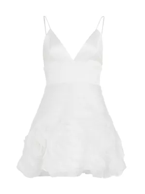 Shop Alice + Olivia Kemberly Rosette Silk Minidress | Saks Fifth Avenue