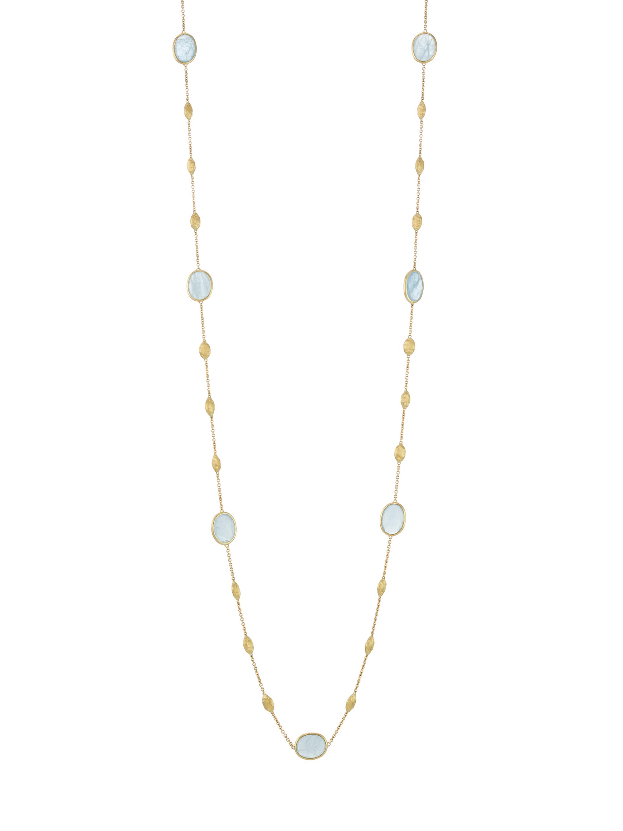 Marco Bicego Women's Siviglia 18K Yellow Gold & Aquamarine Station Necklace - Blue