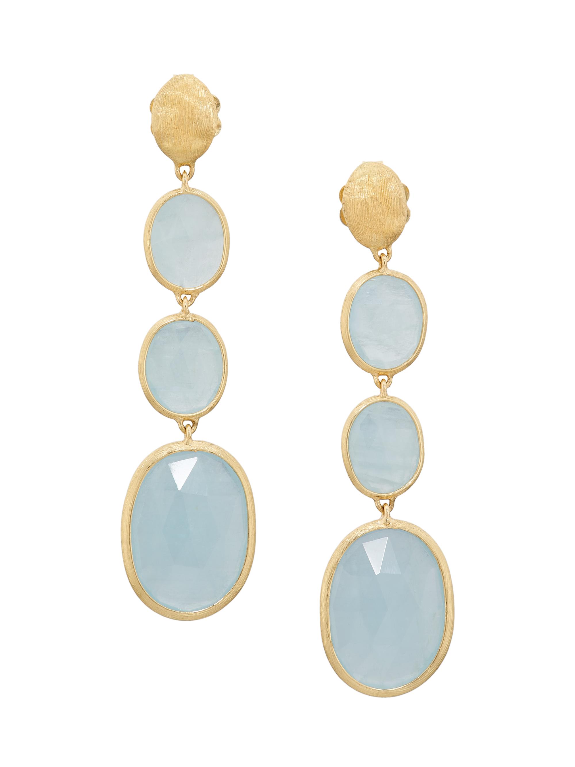 Marco Bicego Women's Siviglia 18K Yellow Gold & Aquamarine Drop Earrings - Blue