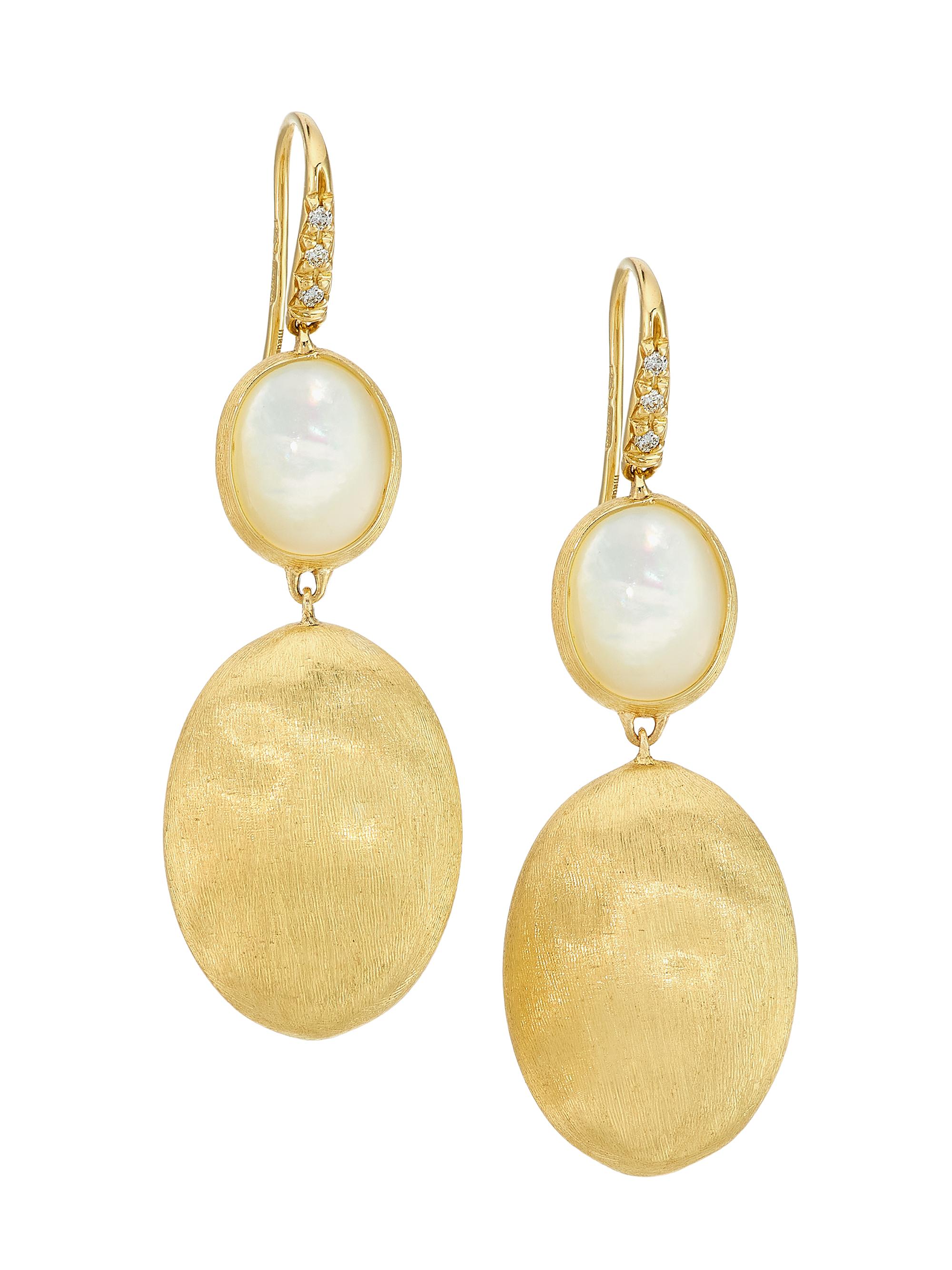 Marco Bicego Women's Siviglia 18K Yellow Gold, 0.05 TCW Diamond, & Mother-Of-Pearl Drop Earrings - Yellow Gold