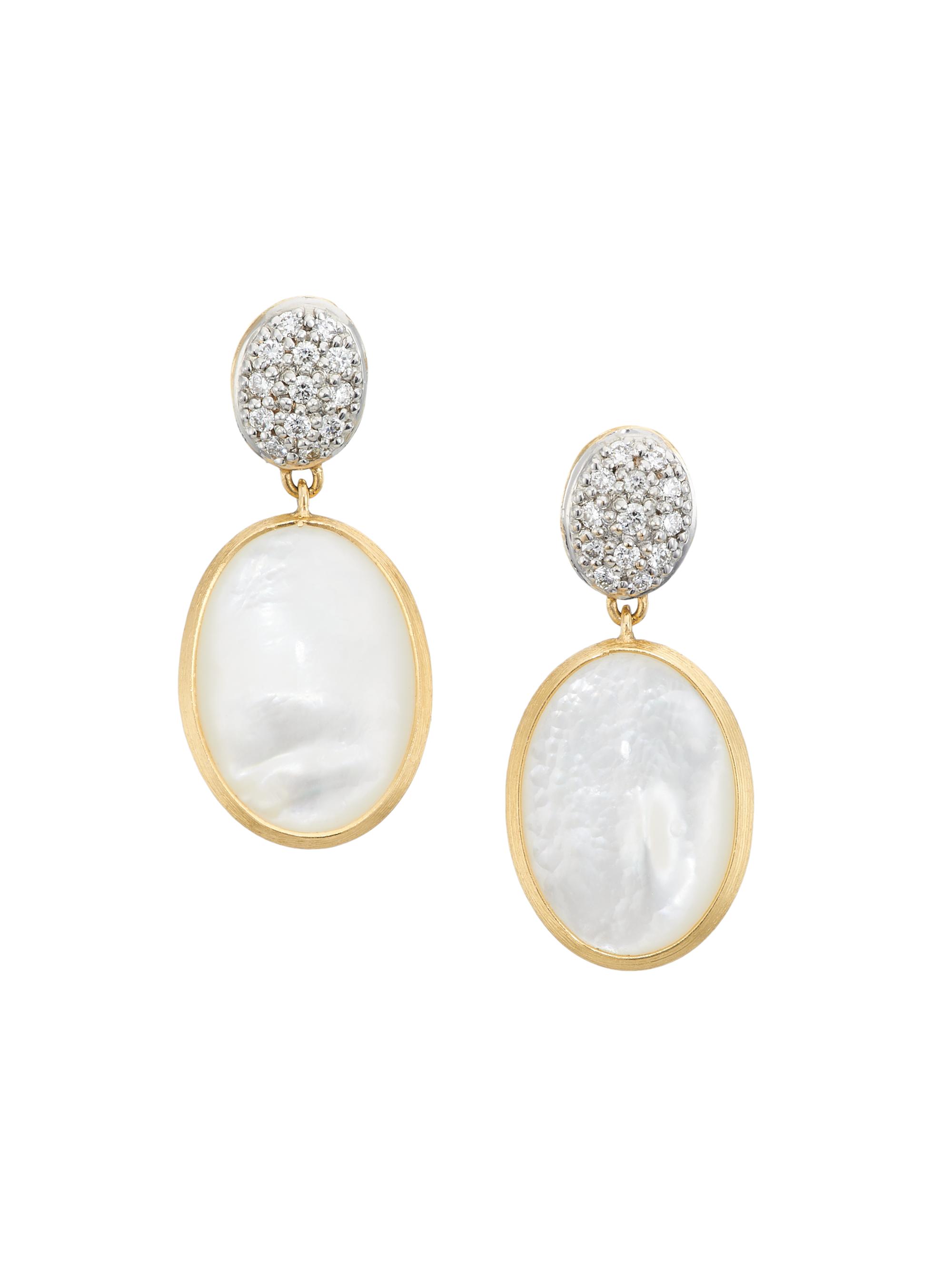Marco Bicego Women's Siviglia 18K Yellow Gold, Mother-Of-Pearl & 0.2 TCW Diamond Drop Earrings - Yellow Gold