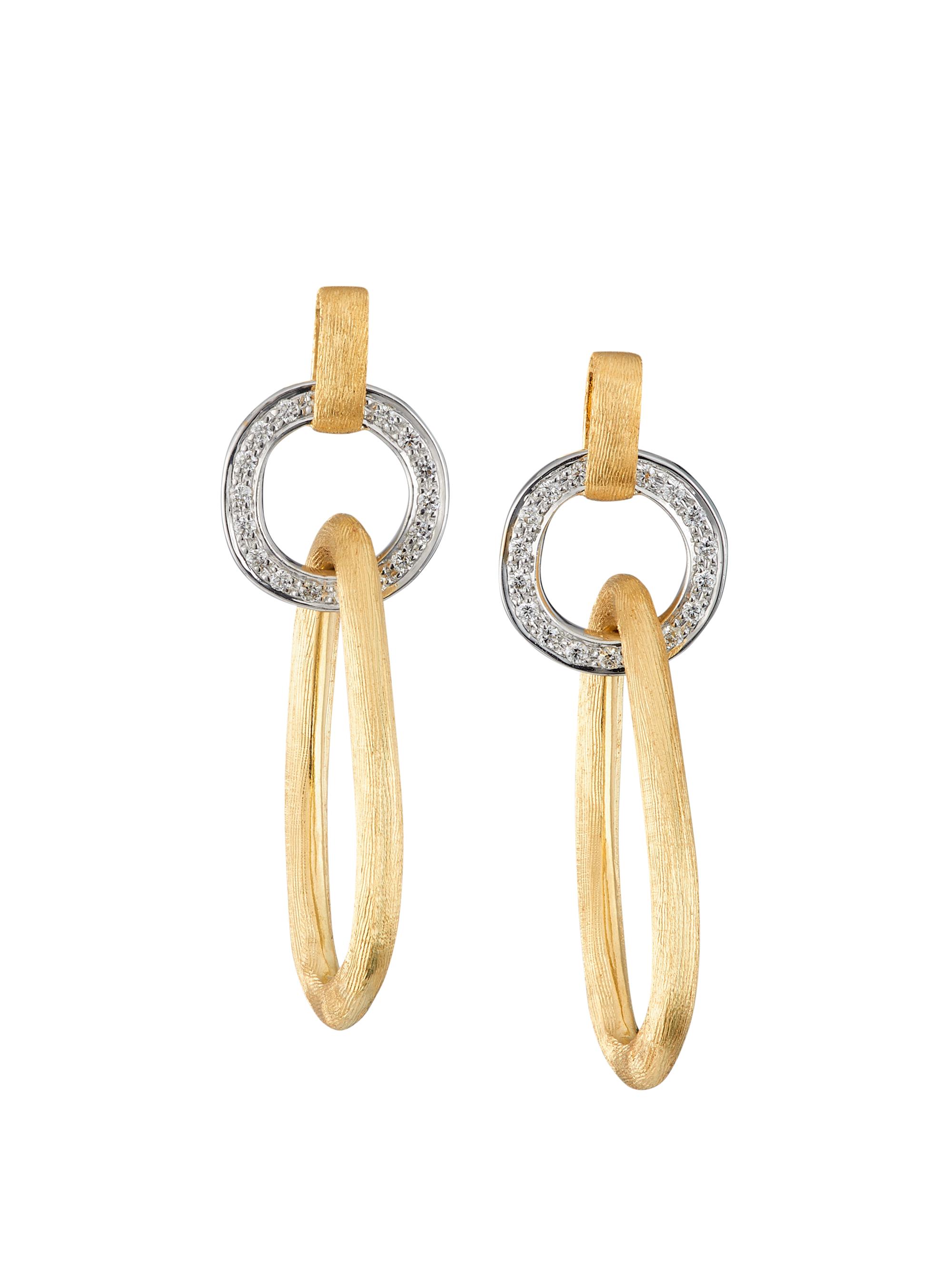 Marco Bicego Women's Jaipur Two-Tone 18K Gold & 0.27 TCW Diamond Link Earrings - Yellow Gold
