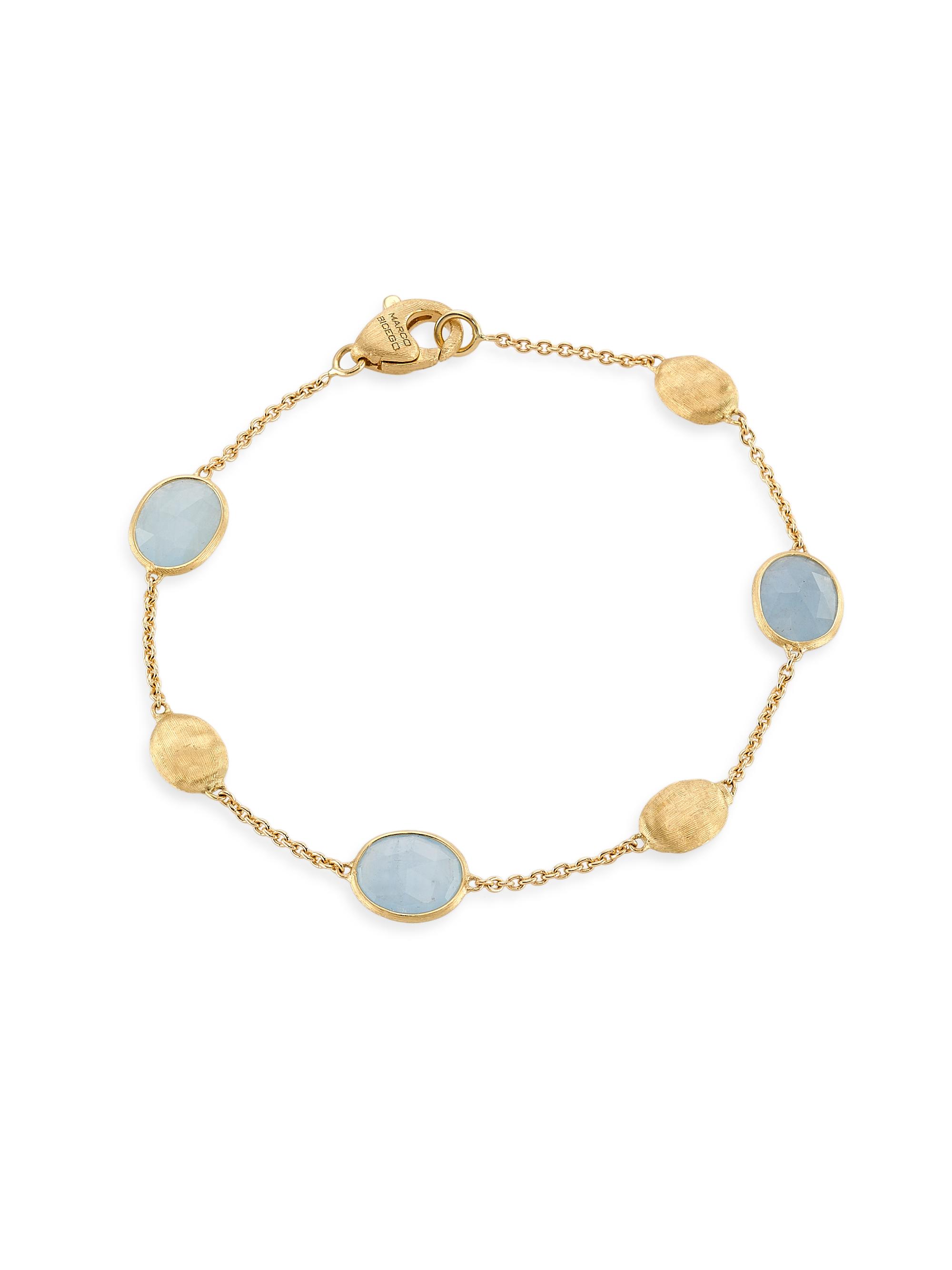 Marco Bicego Women's Siviglia 18K Yellow Gold & Aquamarine Station Bracelet - Yellow Gold