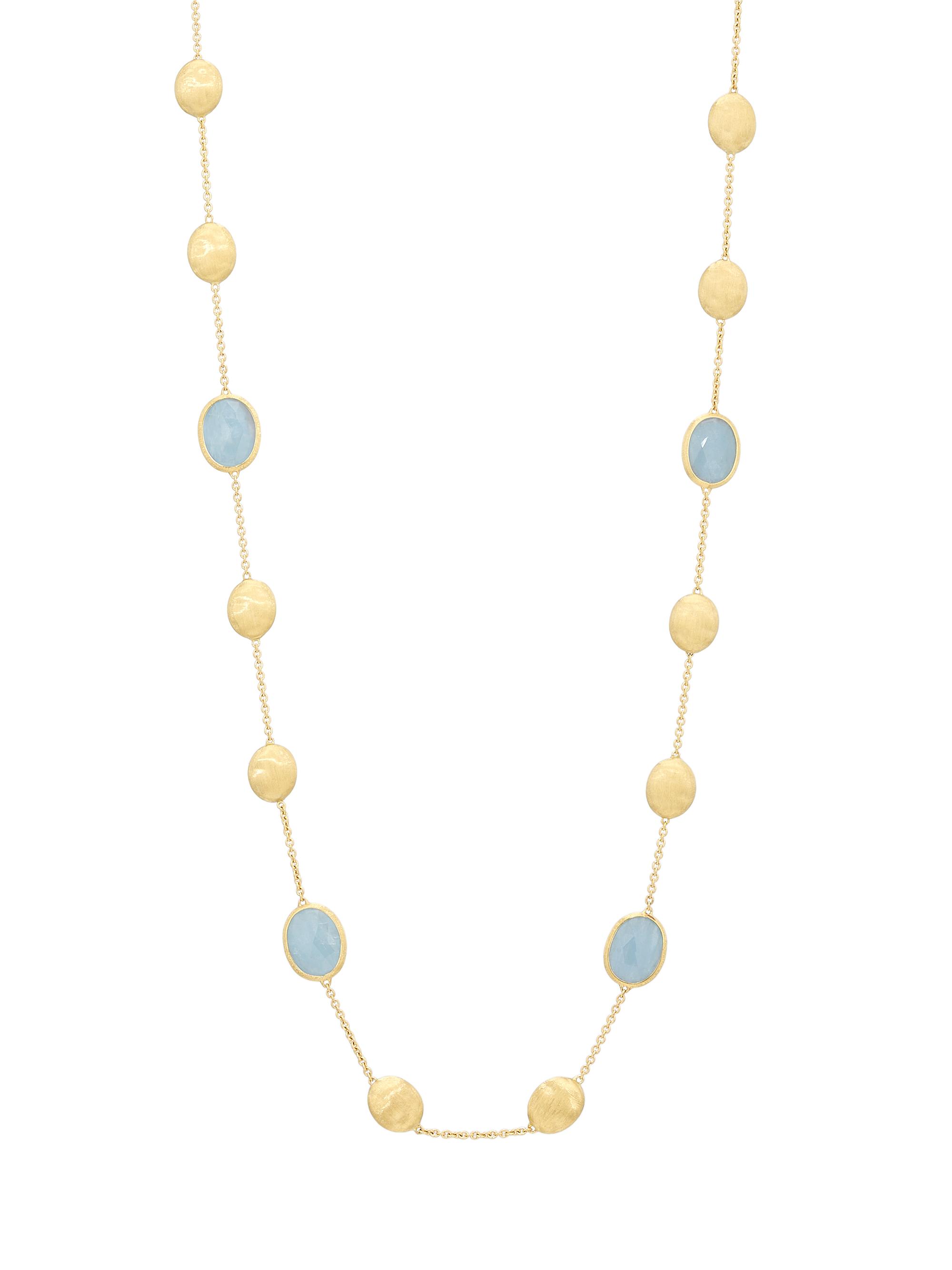 Marco Bicego Women's Siviglia 18K Gold & Aquamarine Long Necklace - Yellow Gold