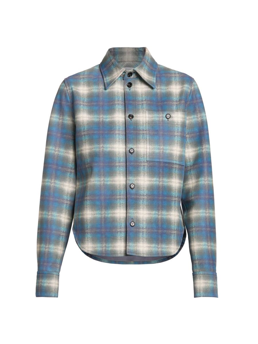 Bottega Veneta チェック柄 ポロシャツ Bottega Veneta Plaid Leather Shirt | Saks Fifth Avenue