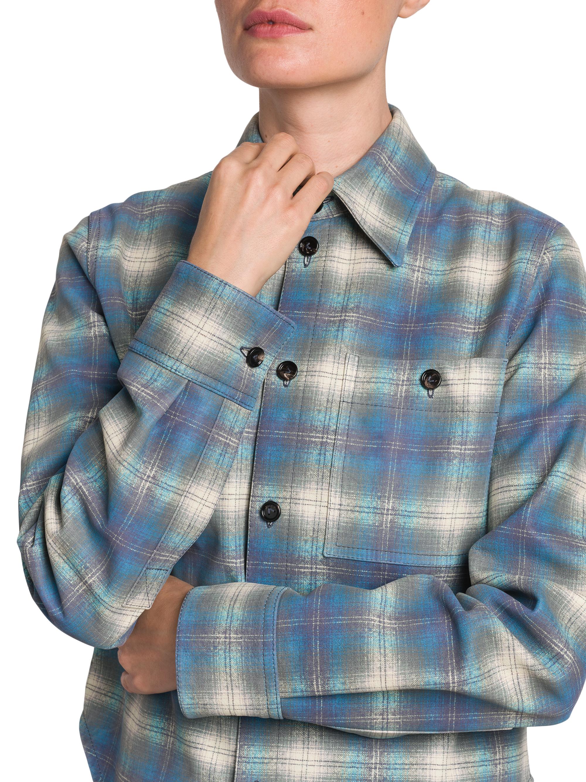 Bottega Veneta チェック柄 ポロシャツ Bottega Veneta Plaid Leather Shirt | Saks Fifth Avenue