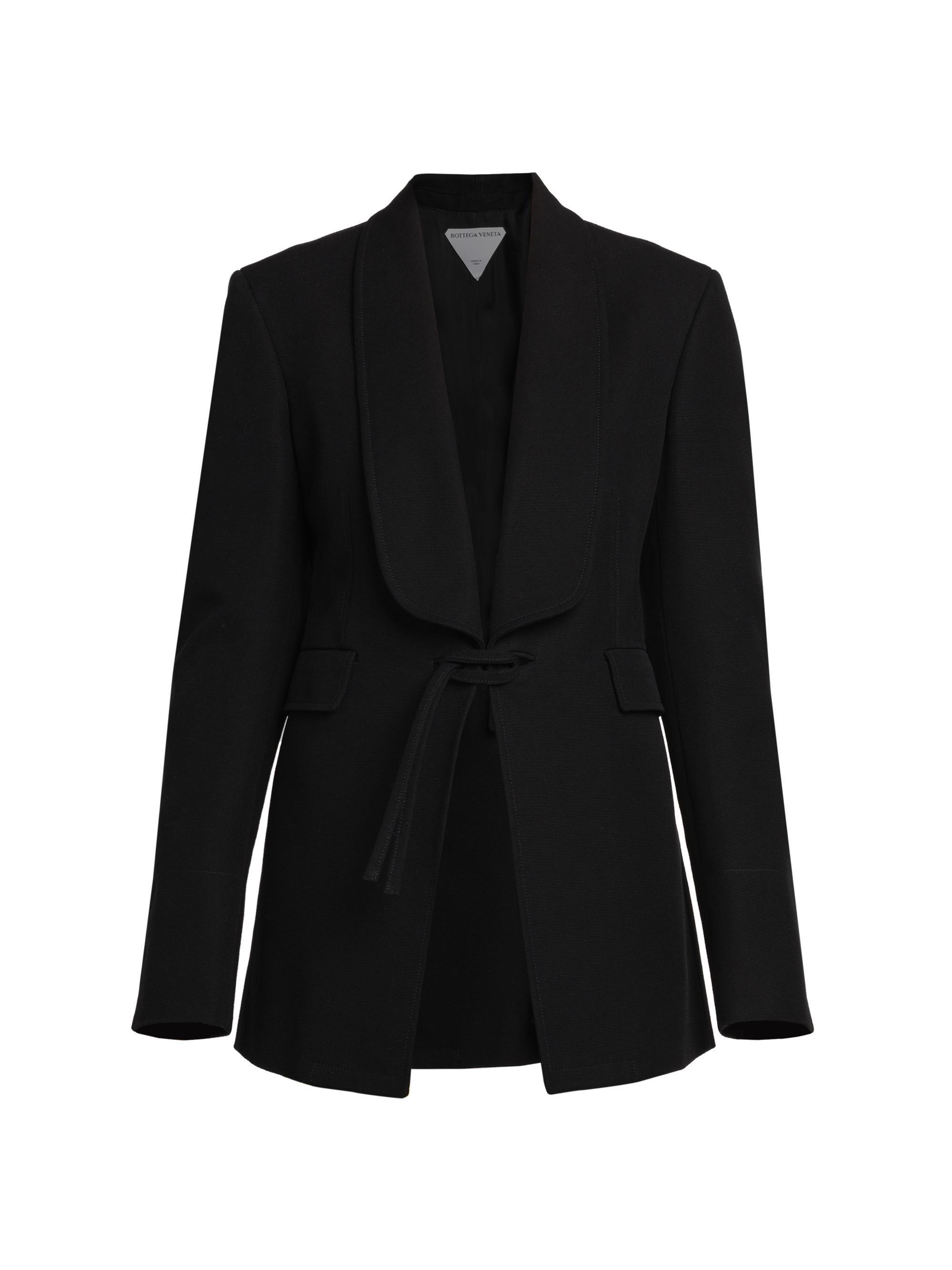 Bottega Veneta Women's Woven Tie-Front Jacket - Black