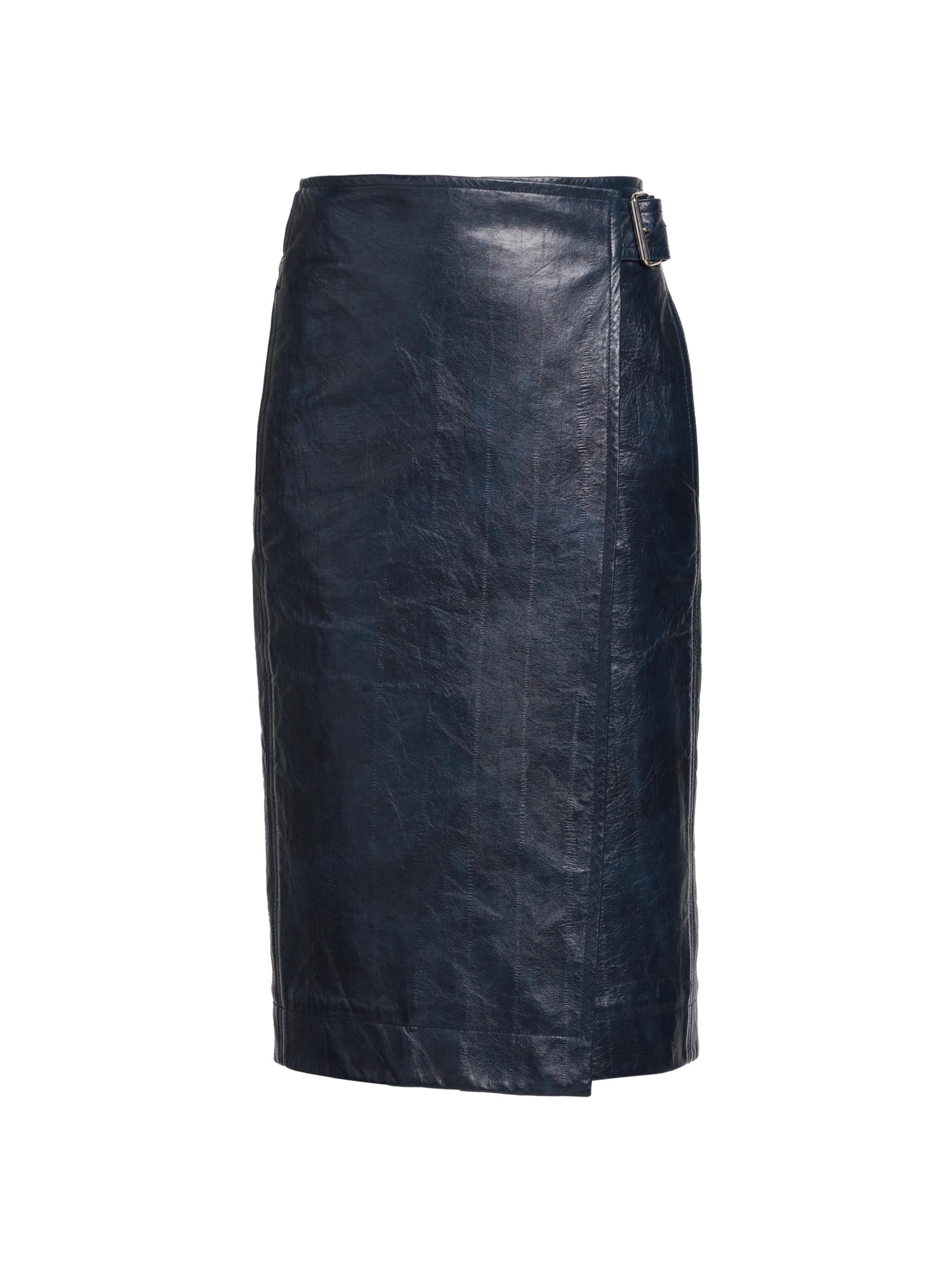 Bottega Veneta Women's Belted Leather Wrap Midi-Skirt - Mistral