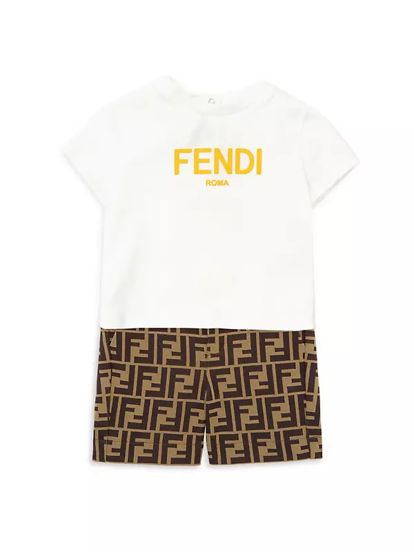 Fendi Girls Brown FF Logo Leggings