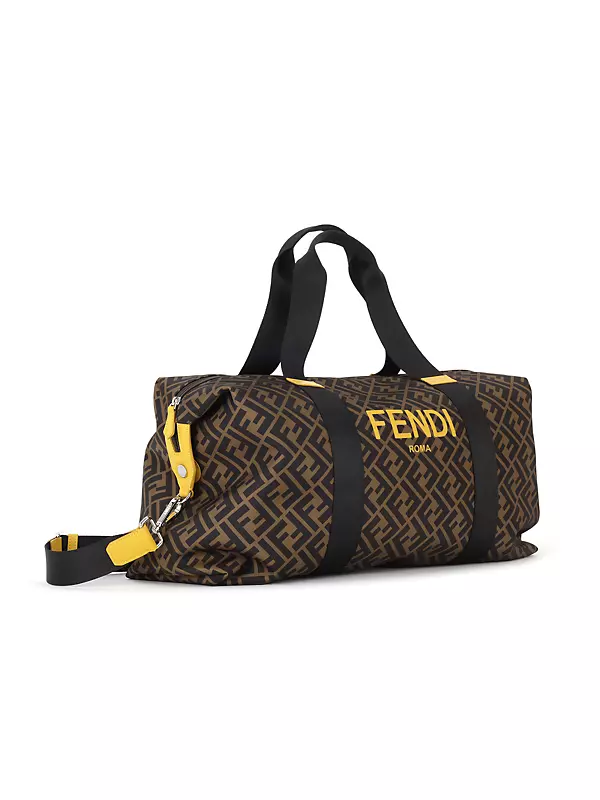 FENDI Roma 1925 Black Nylon Lightweight Hobo Shoulder Bag w Small Zip Pouch