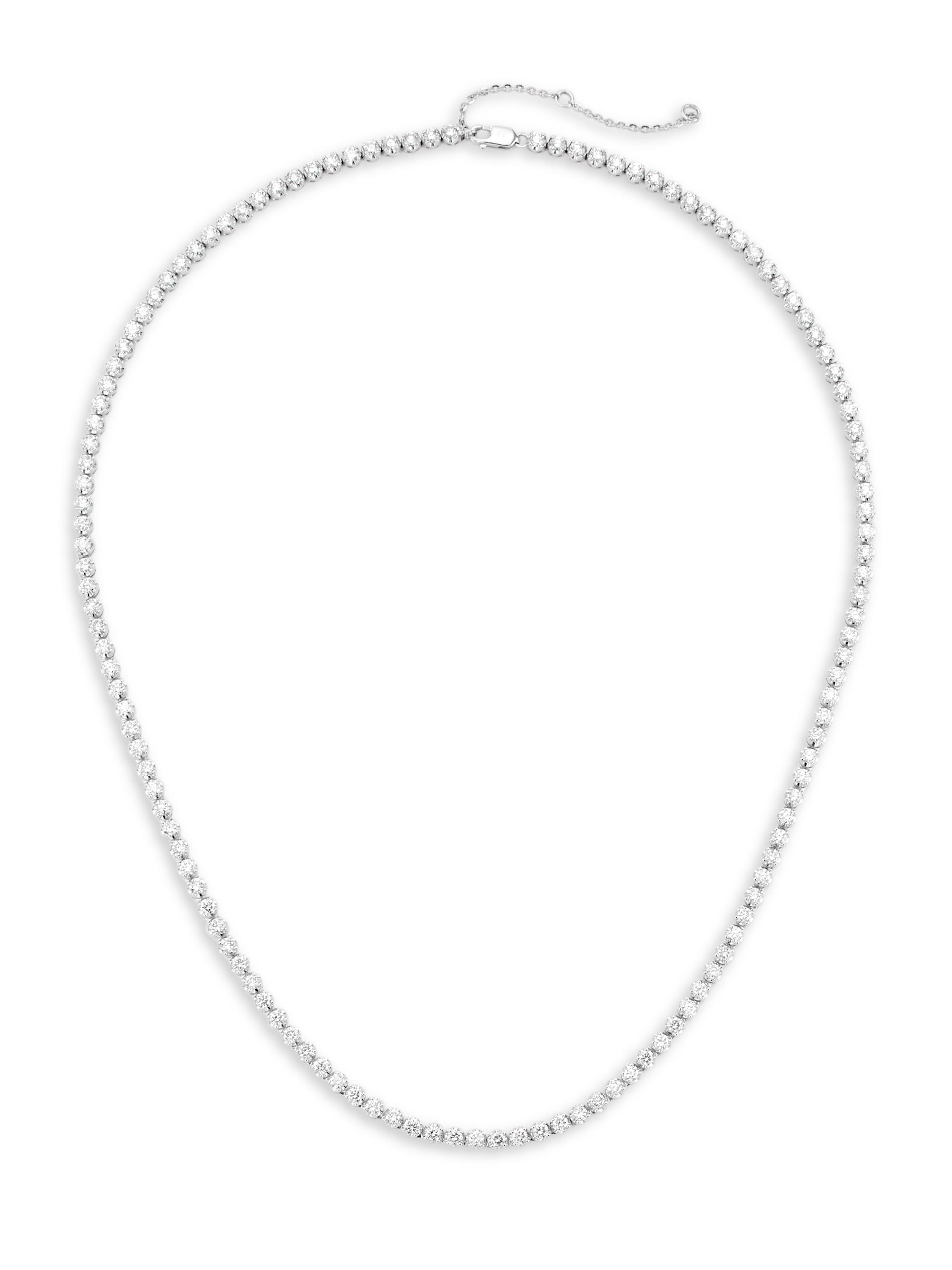 Saks Fifth Avenue Collection Women's 14K White Gold & 7 TCW Natural Diamond Tennis Necklace - White Gold