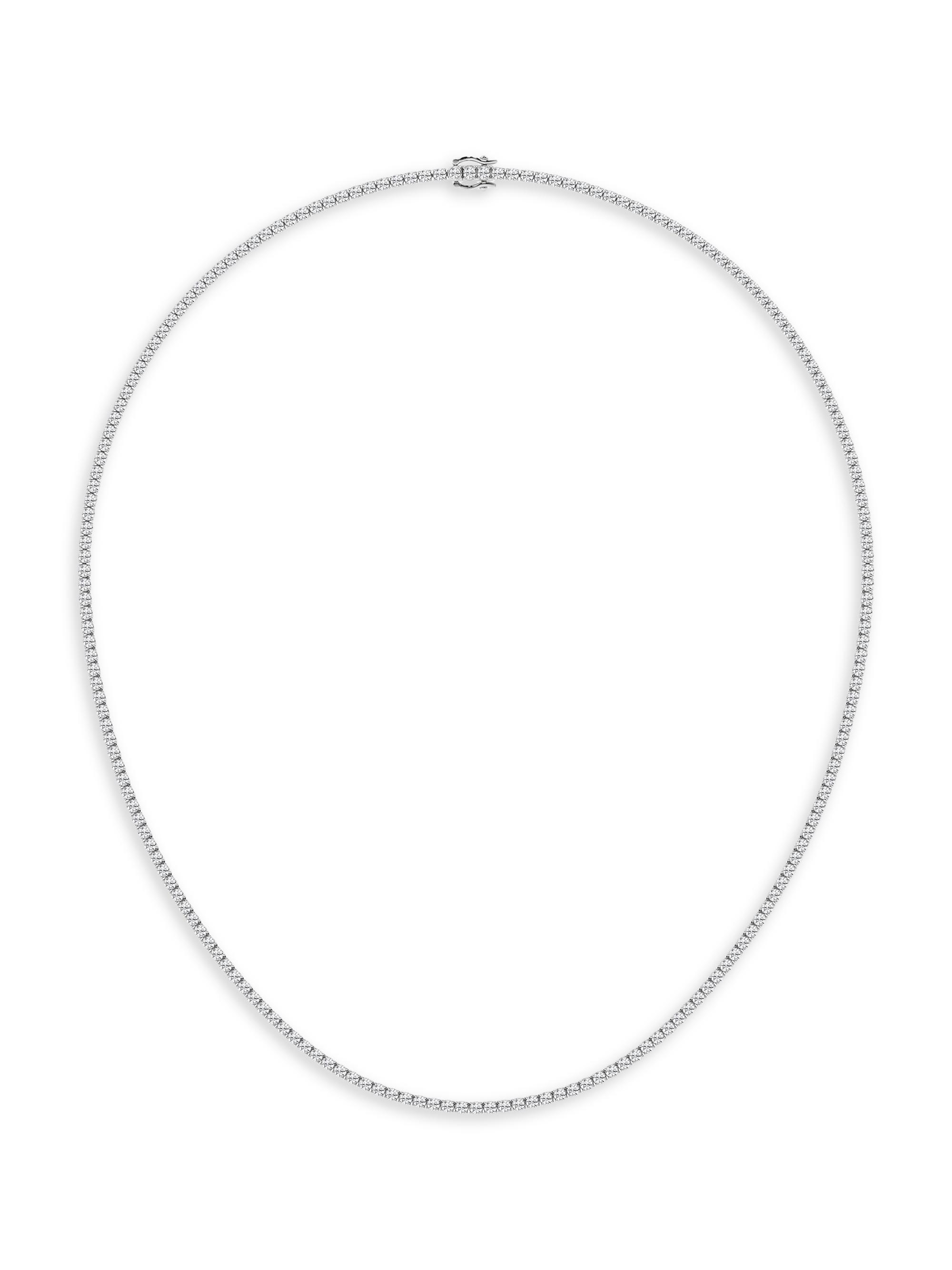 Saks Fifth Avenue Collection Women's 14K White Gold & 15.68 TCW Natural Diamond Tennis Necklace/24" - White Gold