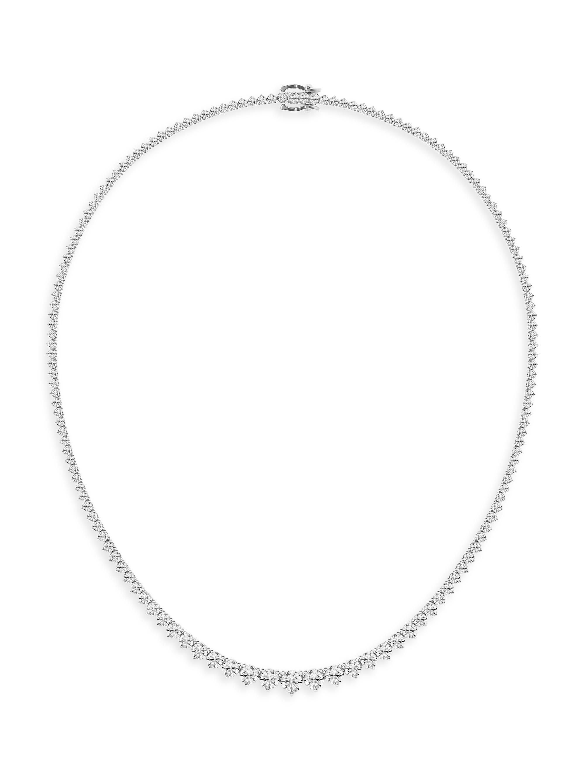 Saks Fifth Avenue Collection Women's 14K White Gold & 10.00 TCW Graduated Diamond Tennis Necklace/17" - White Gold