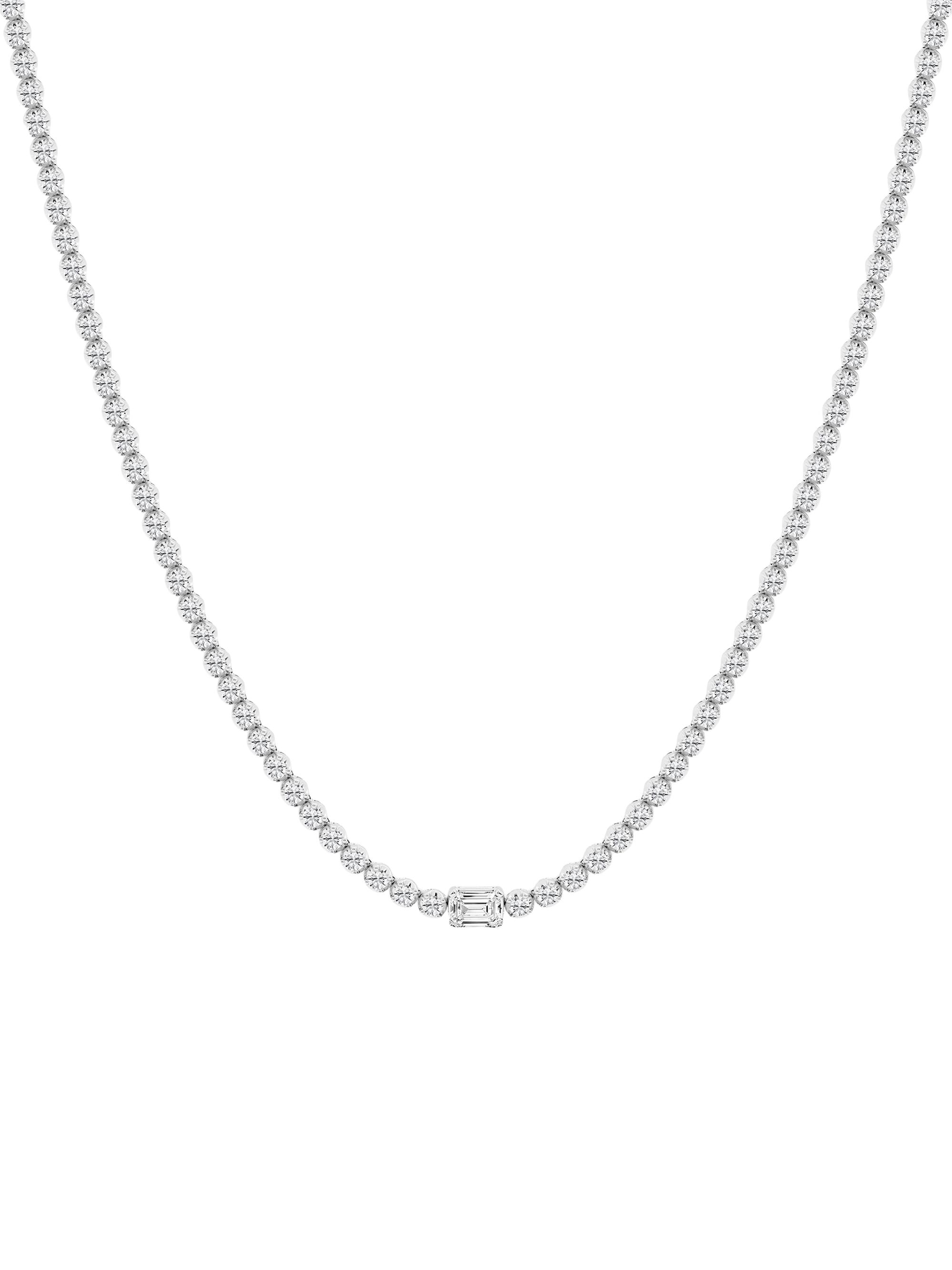Saks Fifth Avenue Collection Women's 14K White Gold & 5.5 TCW Natural Diamond Tennis Necklace - White Gold