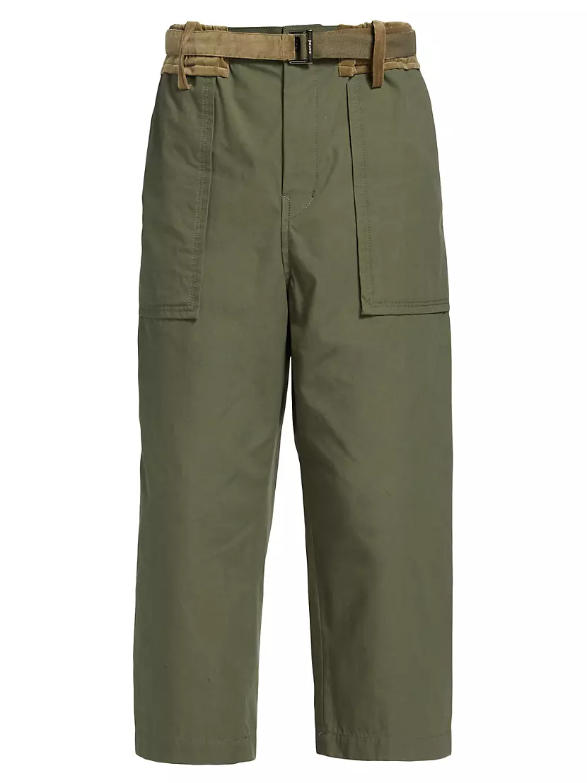Shop Sacai Oxford Cotton-Blend Crop Pants | Saks Fifth Avenue