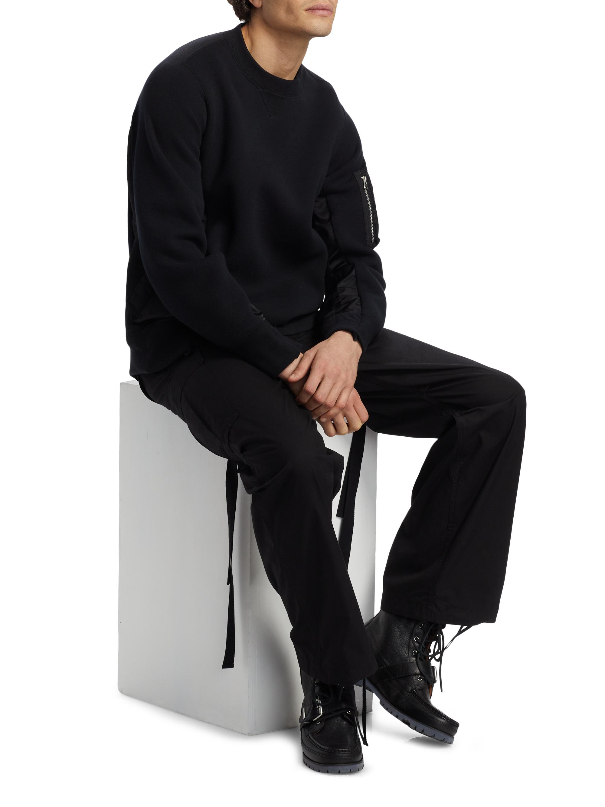 sacai 24AW s Sponge Sweat Pullover 1 黒 sacai 24AW s Sponge Sweat Pullover 1 黒 sacai Sponge Sweat x Nylon