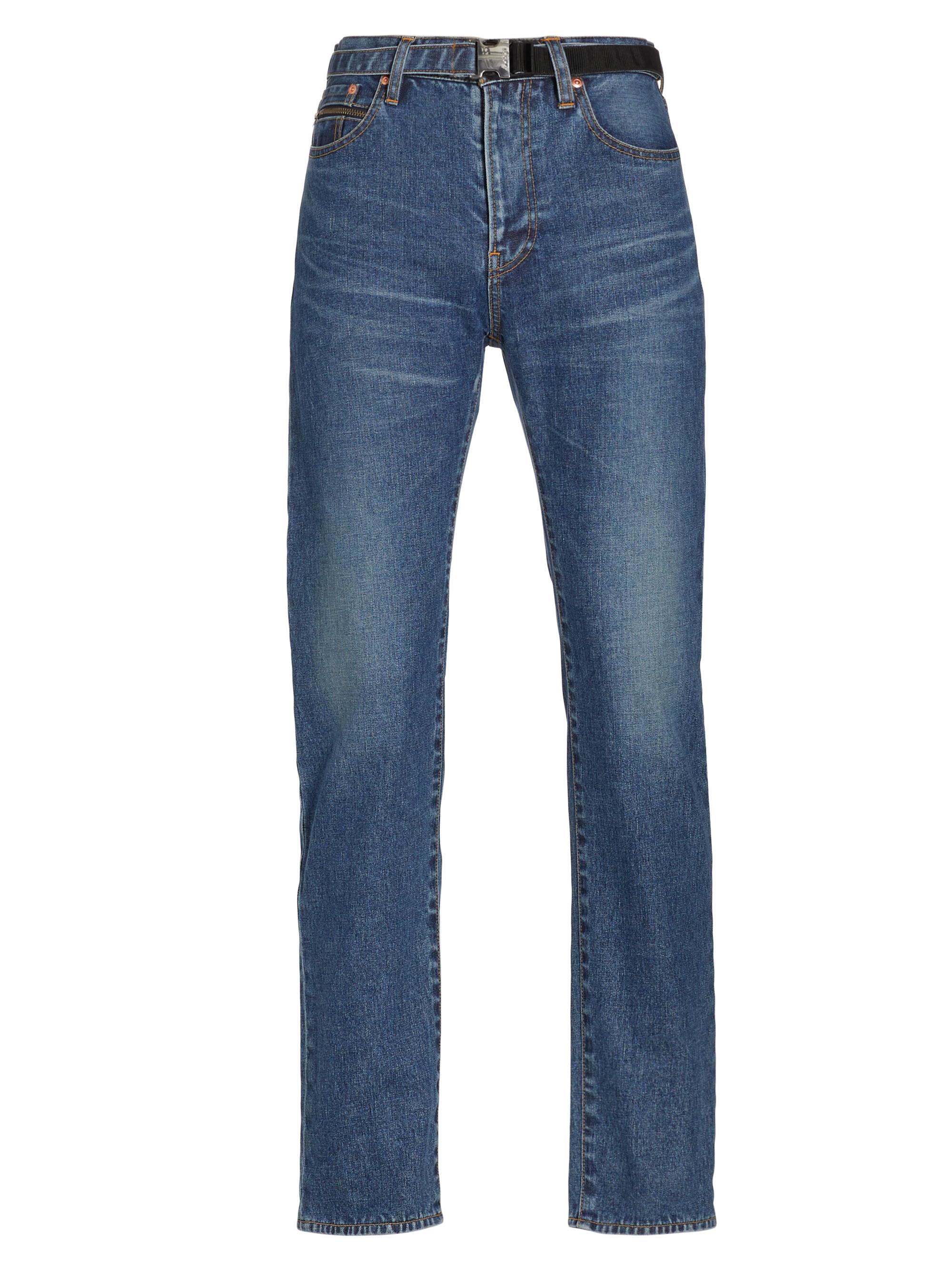 Sacai Men's Tapered Slim-Fit Denim Pants - Blue
