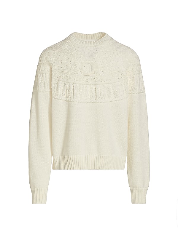 Shop Sacai Eric Haze Graphic Cotton-Blend Knit Sweater Shop Sacai Eric Haze Graphic Cotton-Blend Knit Sweater