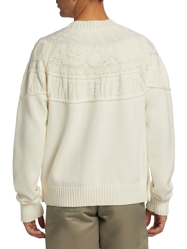 Shop Sacai Eric Haze Graphic Cotton-Blend Knit Sweater Shop Sacai Eric Haze Graphic Cotton-Blend Knit Sweater