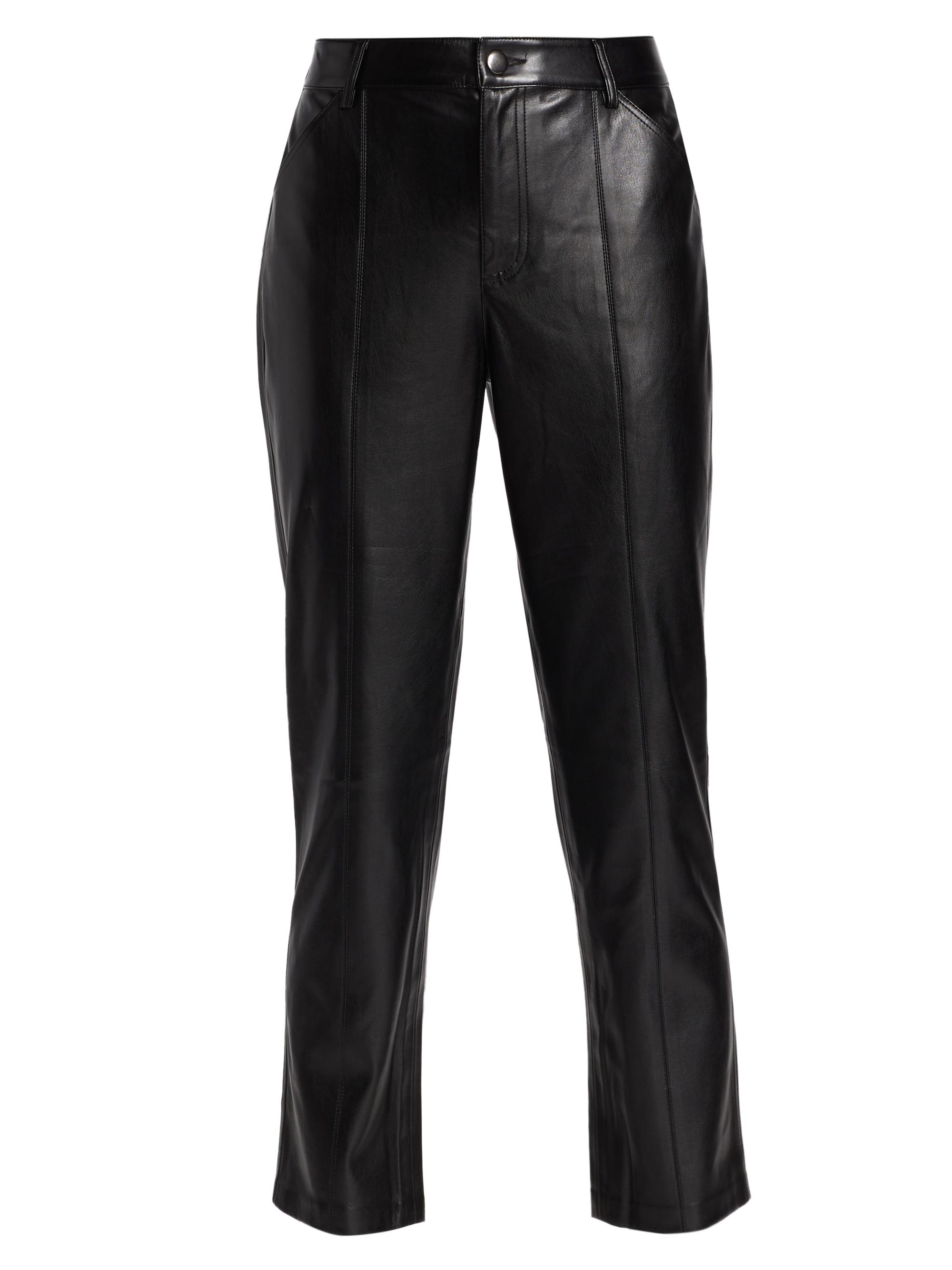 Elie Tahari Women's Vegan Leather Cropped Pants - Noir