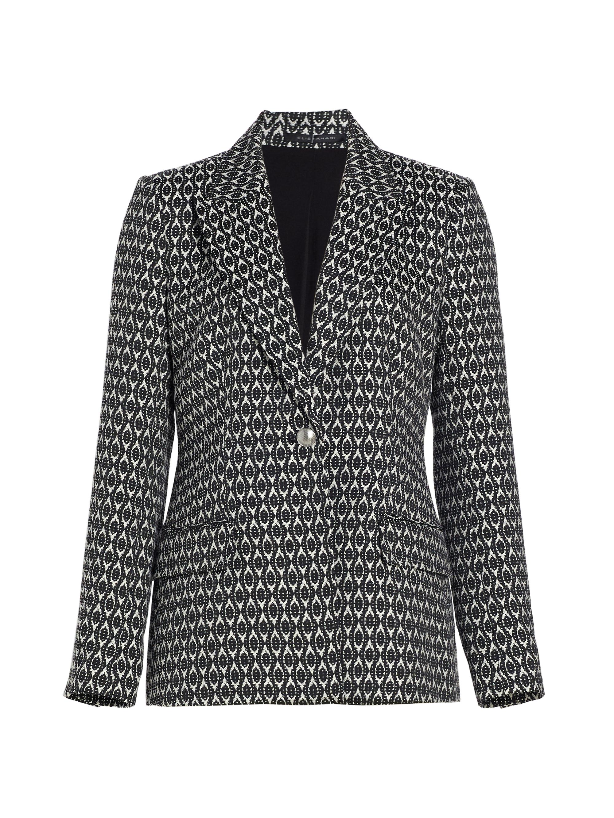 Elie Tahari Women's Cotton-Blend Geometric Blazer - Geo Pattern