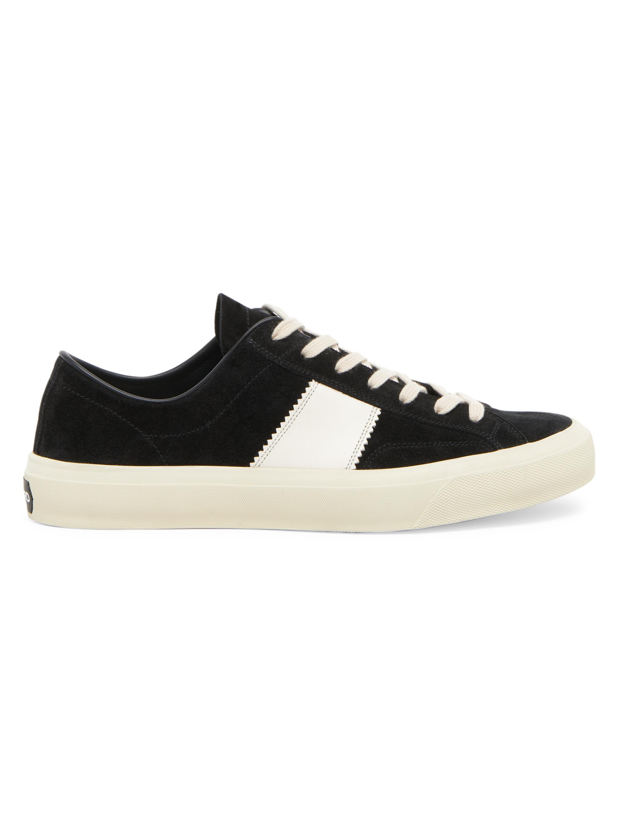 TOM FORD Men's Suede Low-Top Sneakers - White Beige