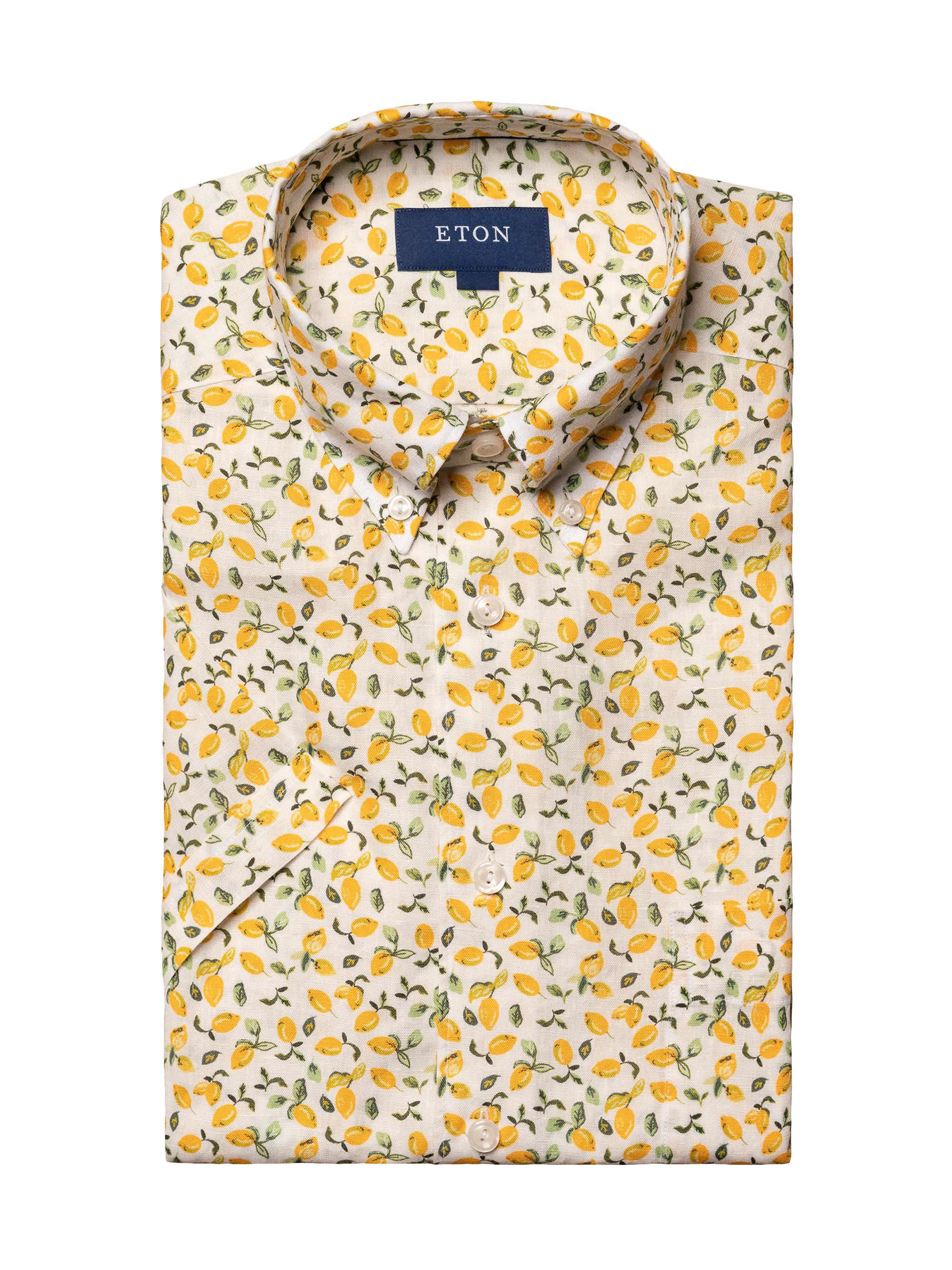 Eton Slim-Fit Lemon Print Short-Sleeve Shirt | Saks Fifth Avenue