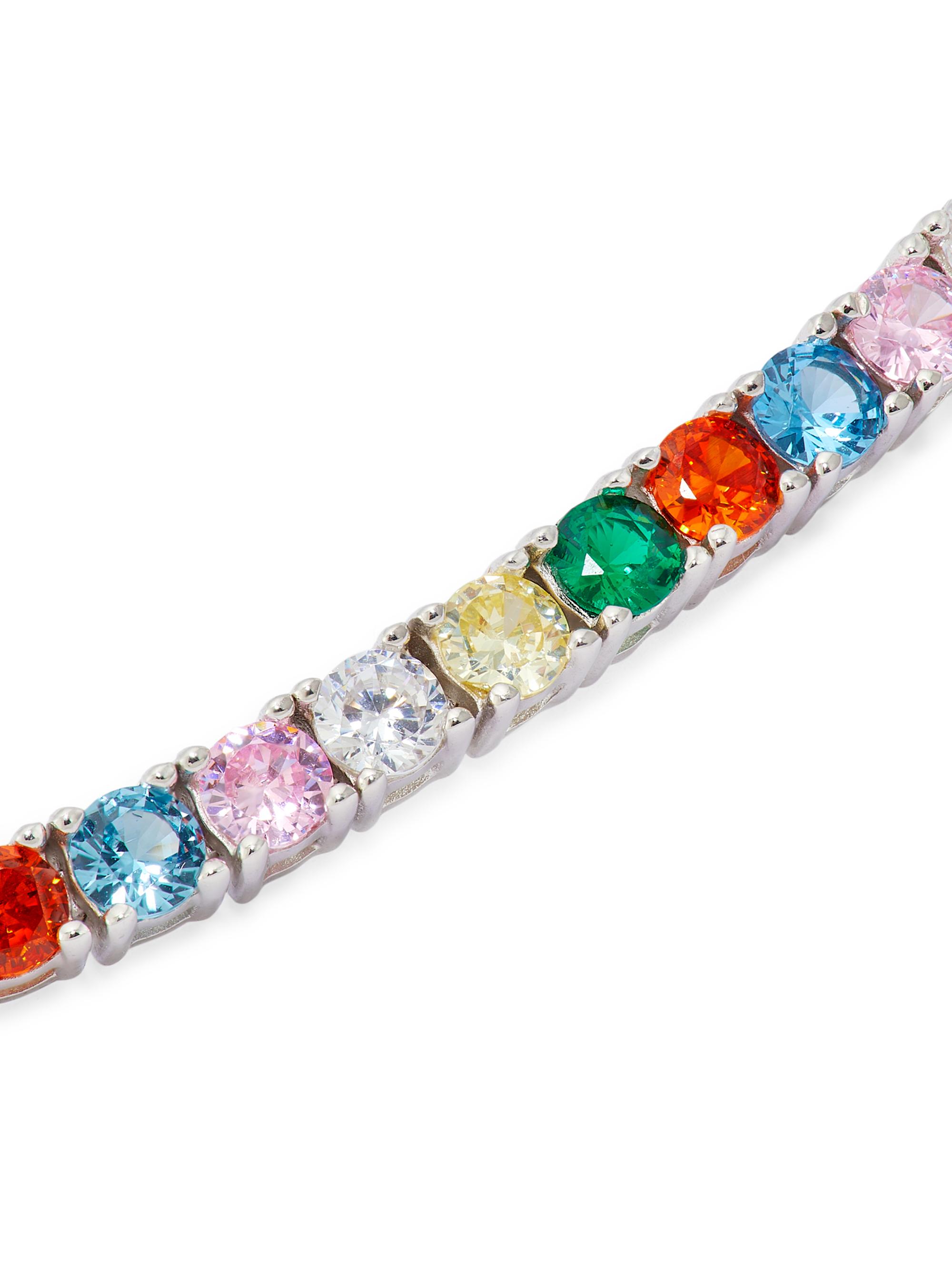 Hatton Labs Multi Sterling Silver & Cubic Zirconia Tennis Bracelet