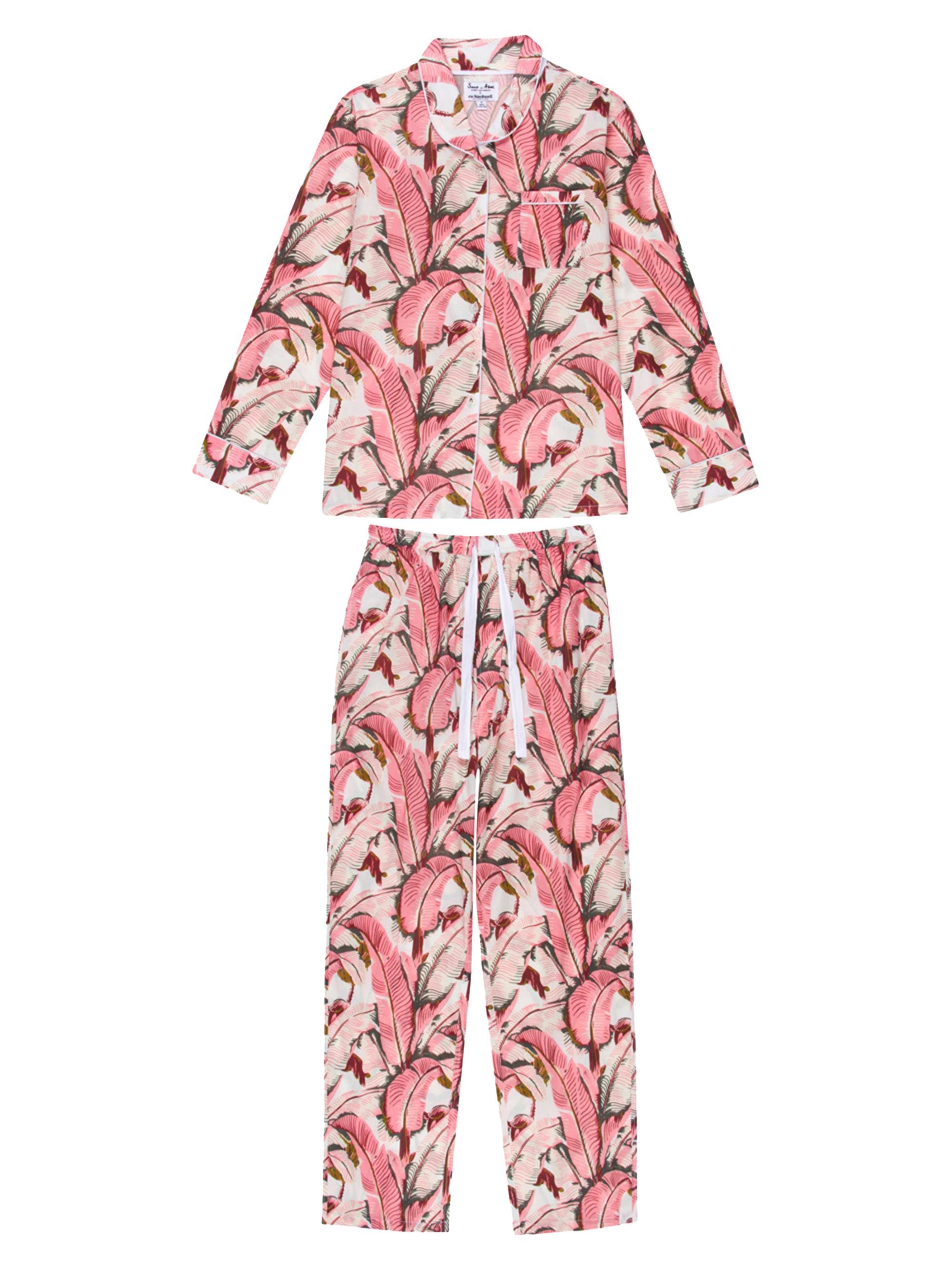 Sant and Abel Women's Martinique Banana Leaf Long PJ Set - Pink