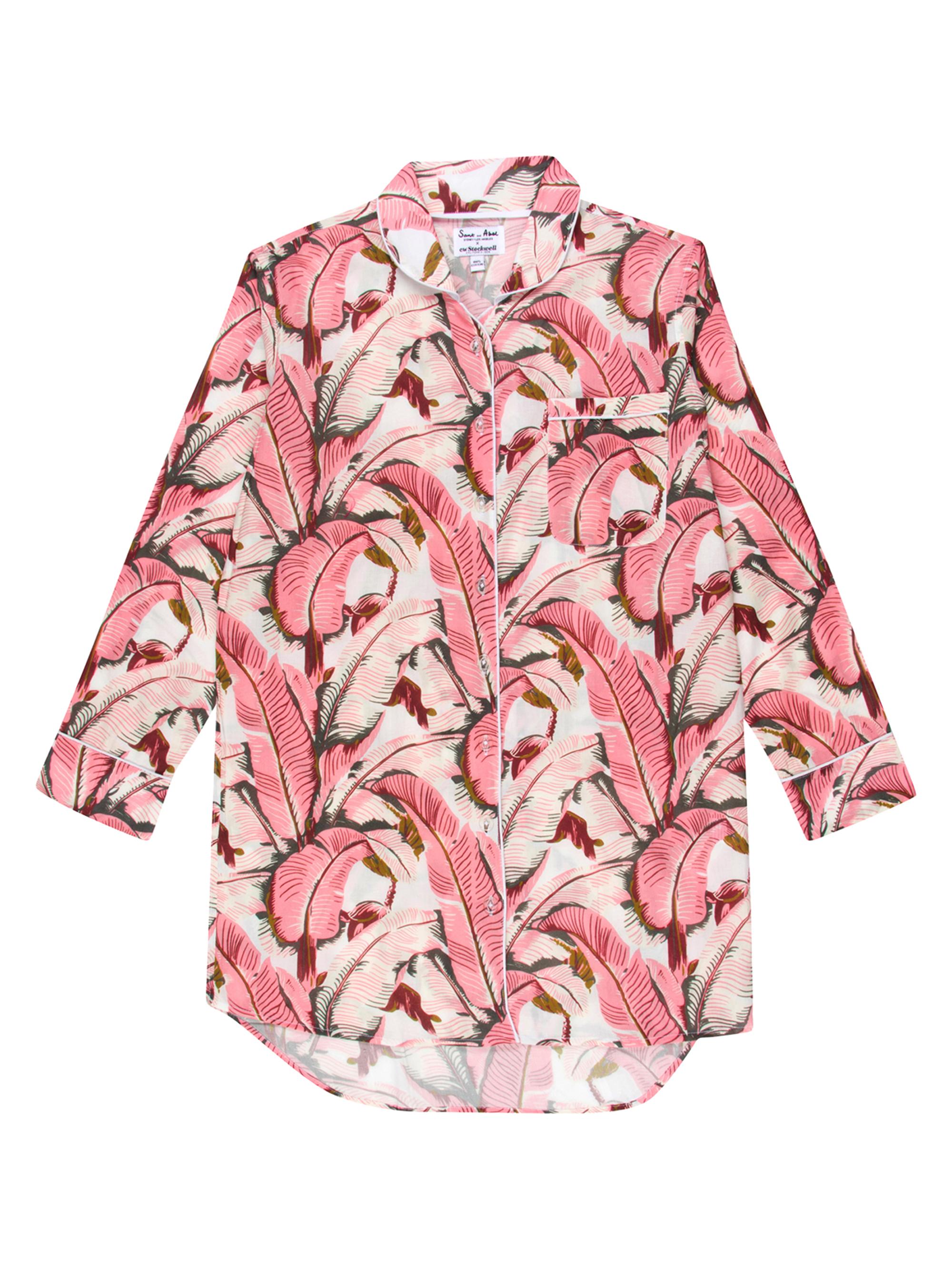 Sant and Abel Women's Martinique Banana Leaf Night Shirt - Pink