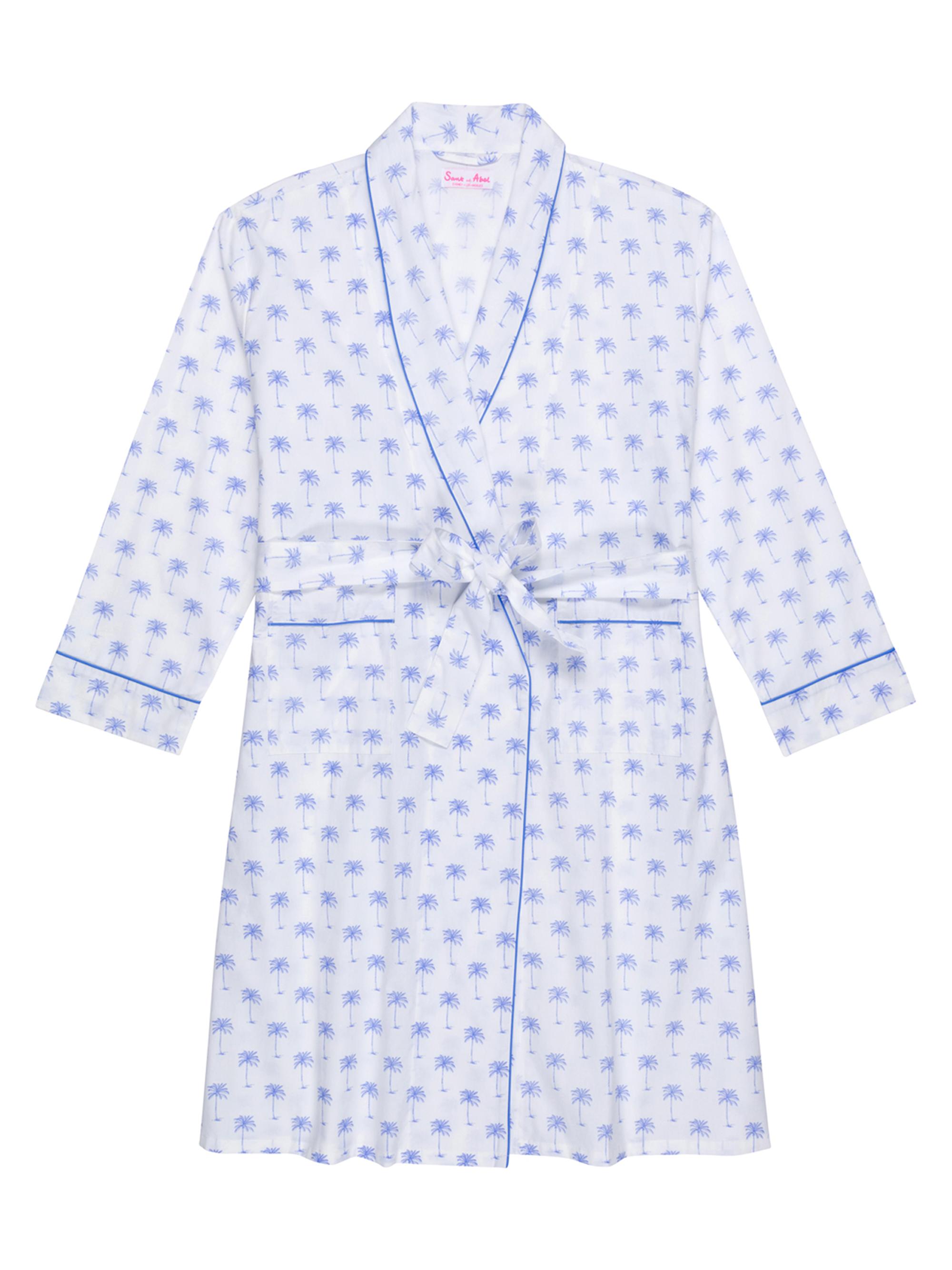 Sant and Abel Women's Blue Palm Tree Robe - Green