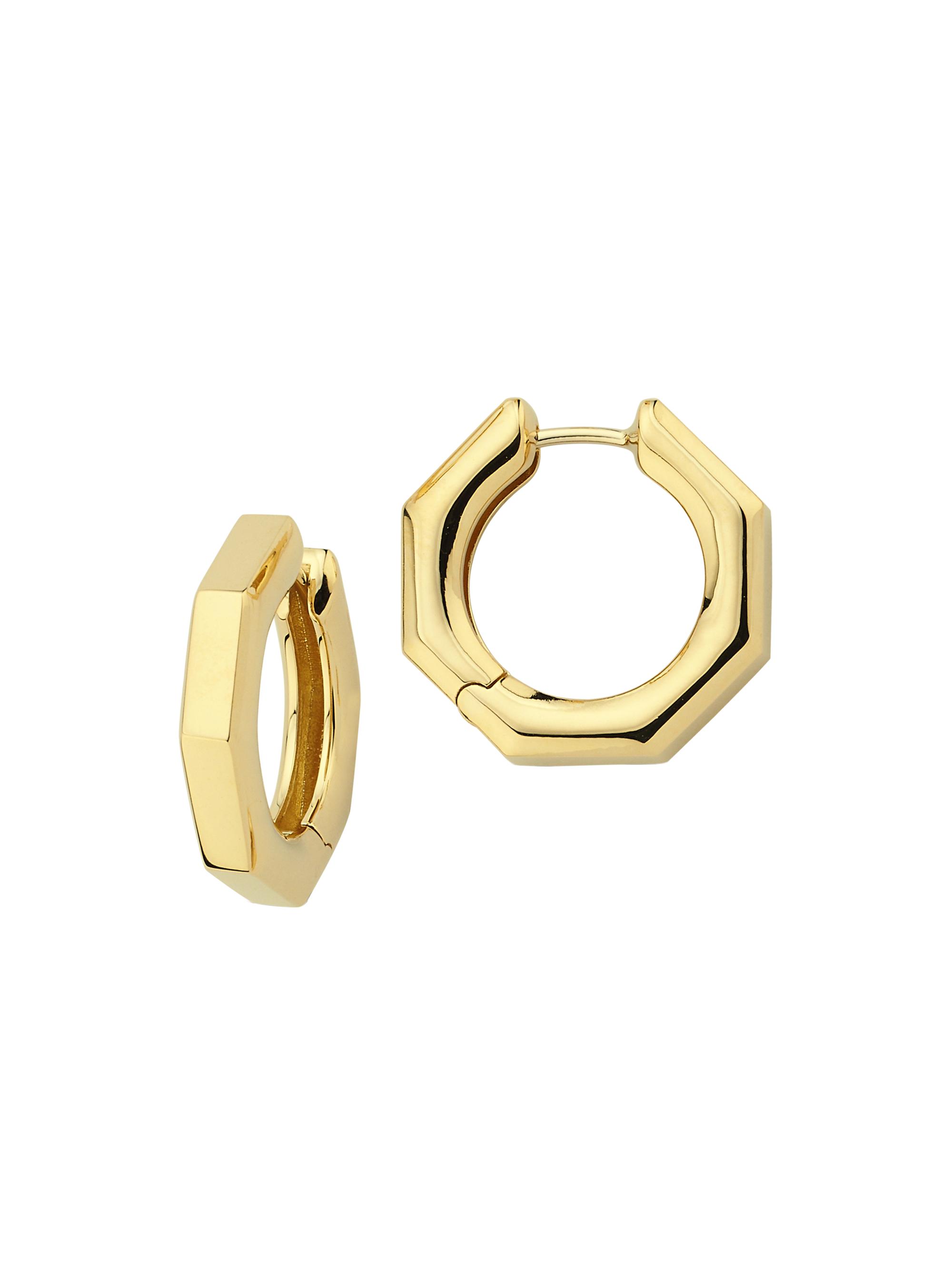 Ascher Women's Bubble 18K Yellow Gold  Geometric Hoop Earrings - Gold