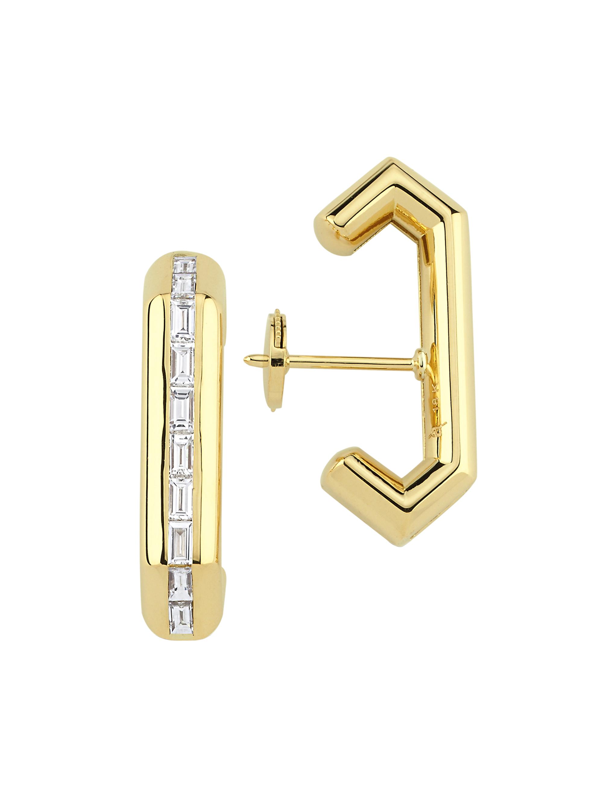 Ascher Women's Bubble Crescent 18K Yellow Gold & 1.34 TCW Diamond Earrings - Gold