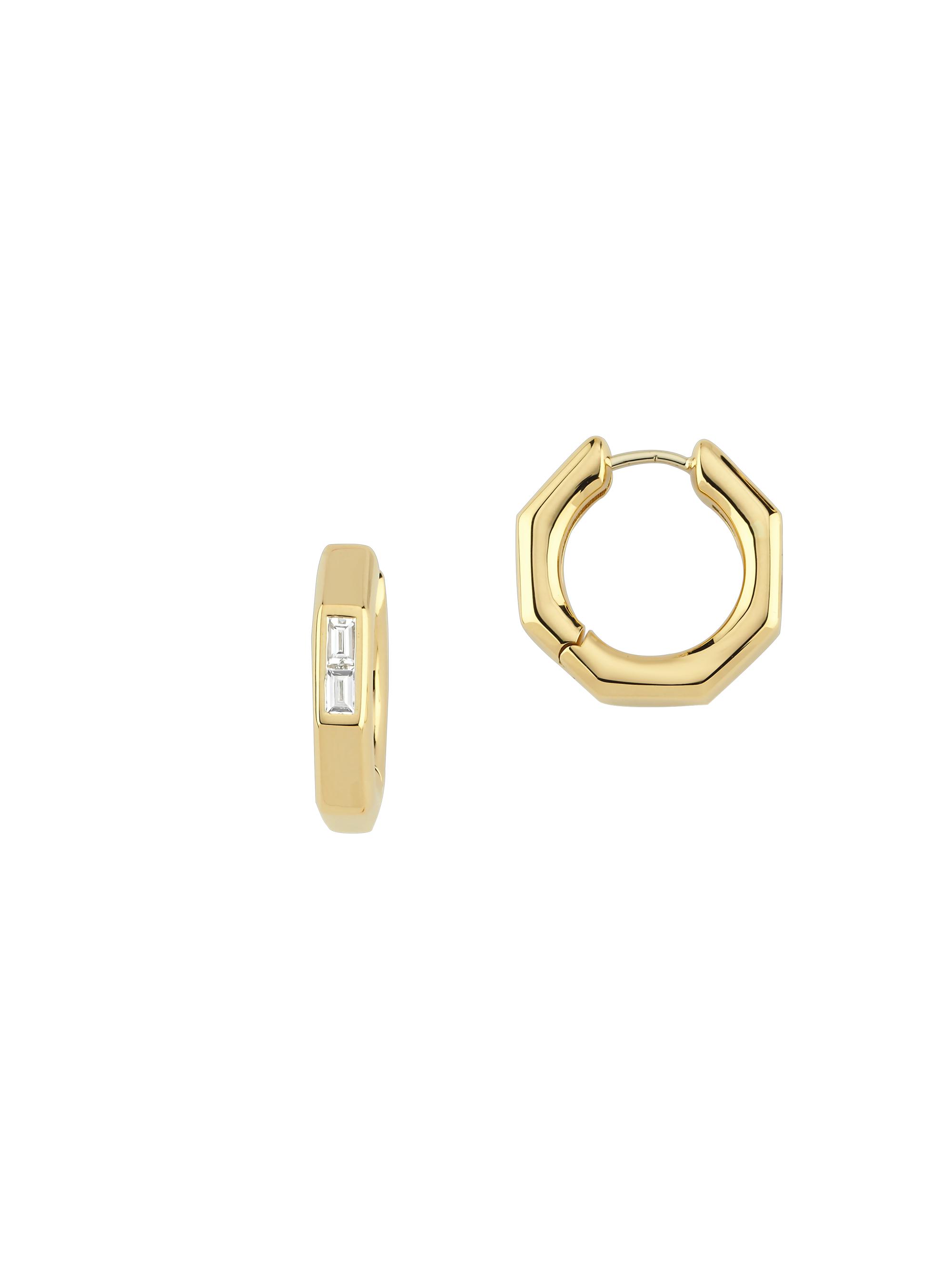 Ascher Women's Bubble 18K Yellow Gold & 0.4 TCW Diamond  Geometric Hoop Earrings - Gold