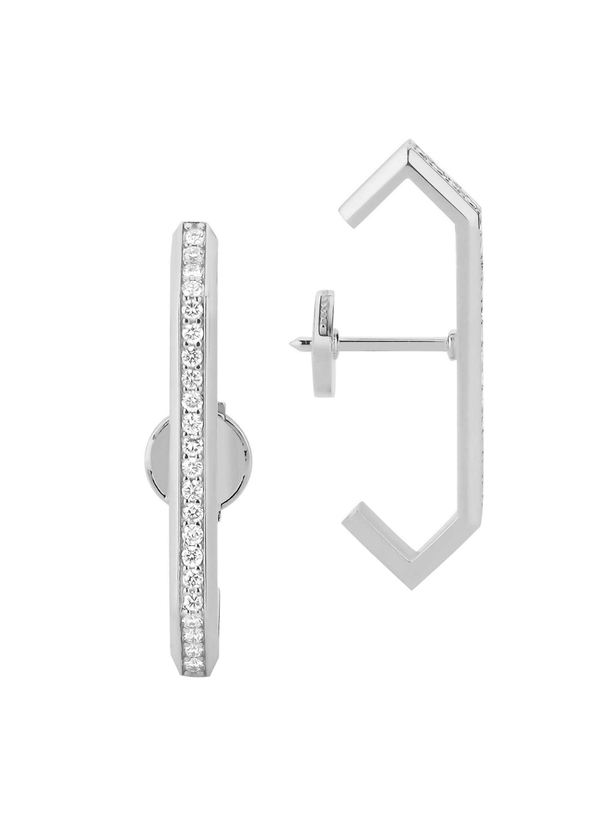 Ascher Women's Luminescence Crescent 18K White Gold & 0.42 TCW Diamond Drop Earrings - White Gold