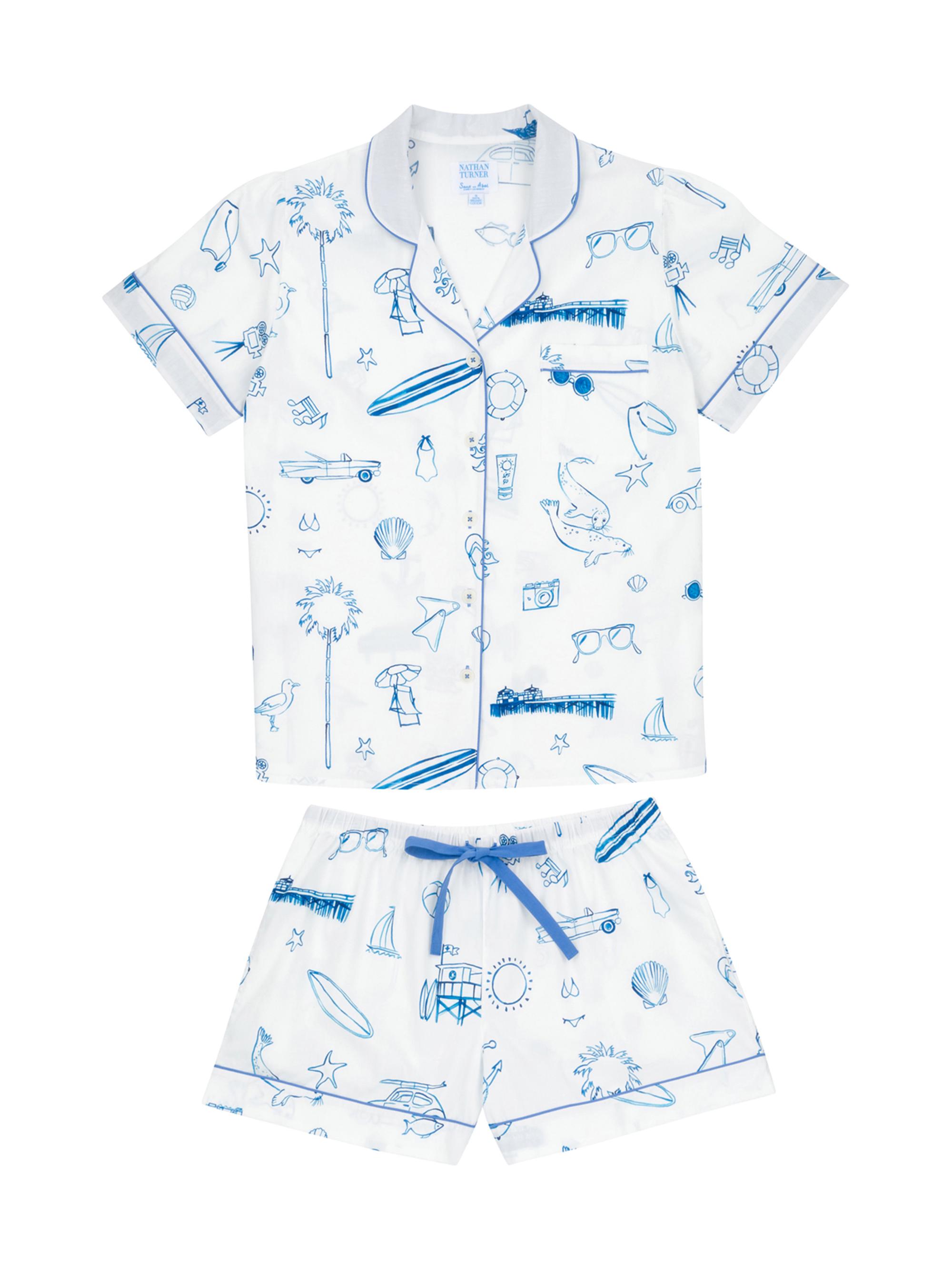 Sant and Abel Women's Nathan Turner Malibu Short Pajama Set - Blue