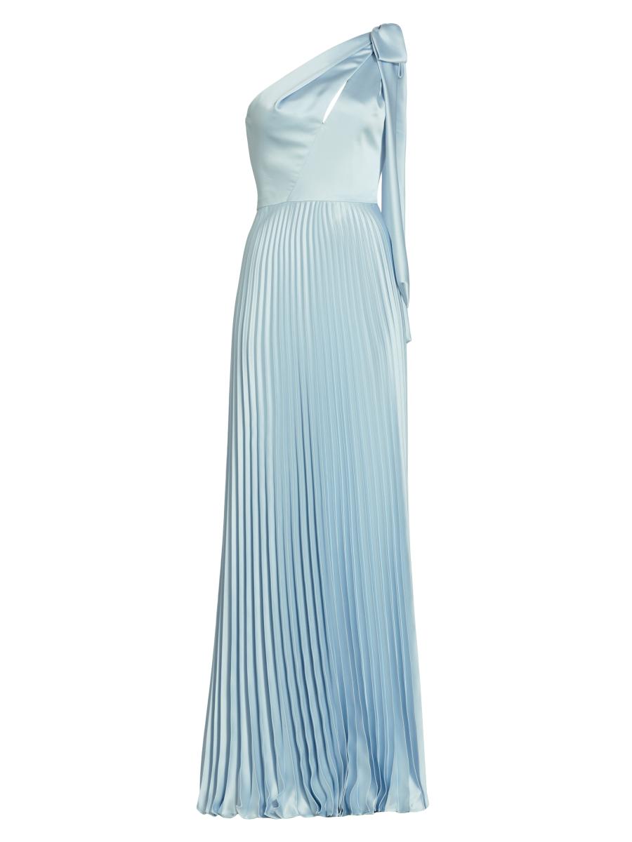 【INCHANT ME】Bijo Nylon Pleated Long One Piece Seton Pleated Drape Cocktail Dress | Tadashi Shoji