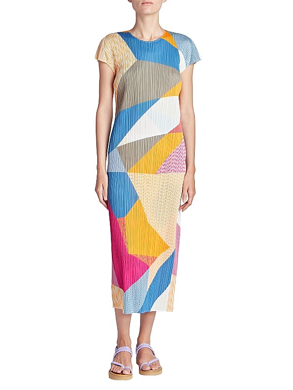 Shop Pleats Please Issey Miyake Crossroad Midi-Dress | Saks Shop Pleats Please Issey Miyake Crossroad Midi-Dress | Saks