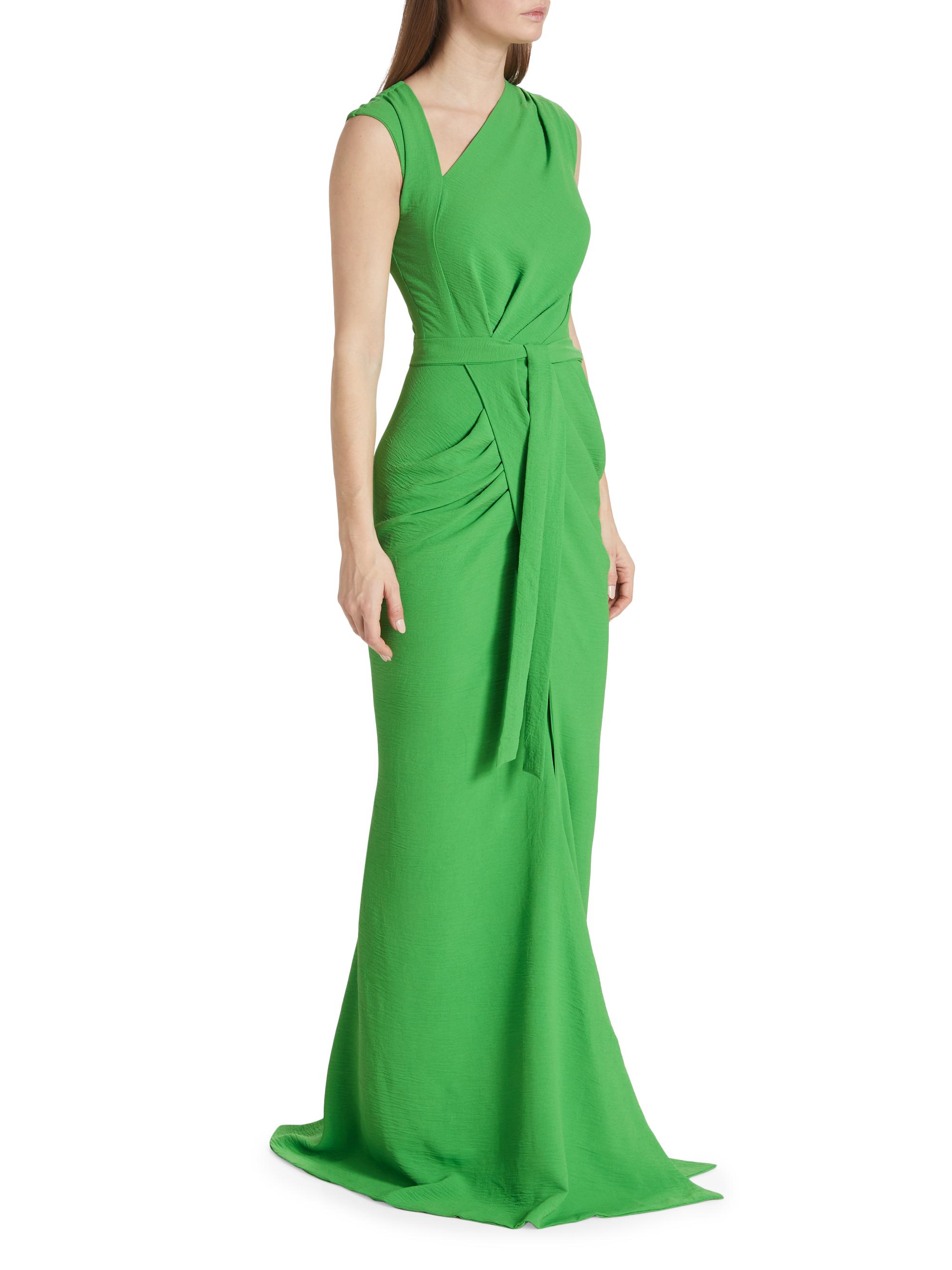 green emerald velvet dress Echo – Amsale main image 1