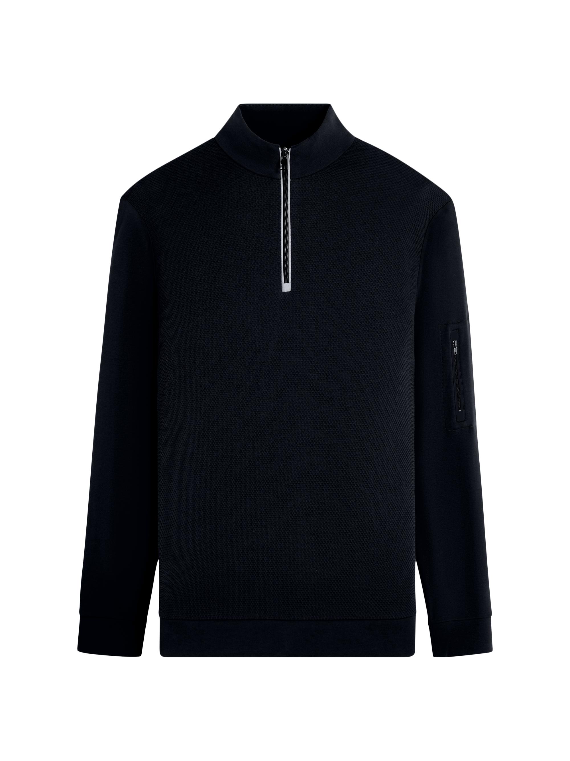 Bugatchi Men's Quarter-Zip Knit Jacket - Black