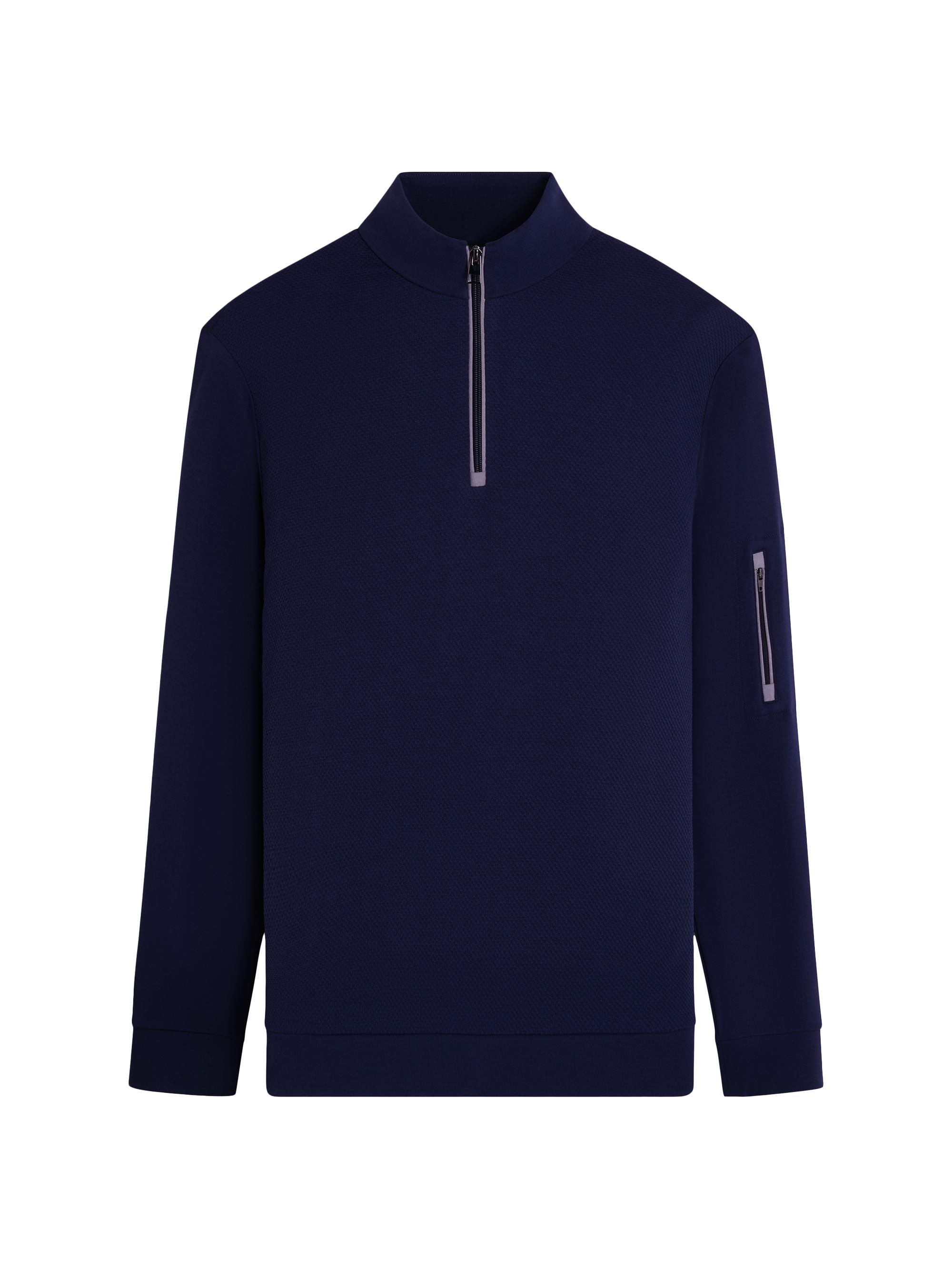 Bugatchi Men's Quarter-Zip Knit Jacket - Navy