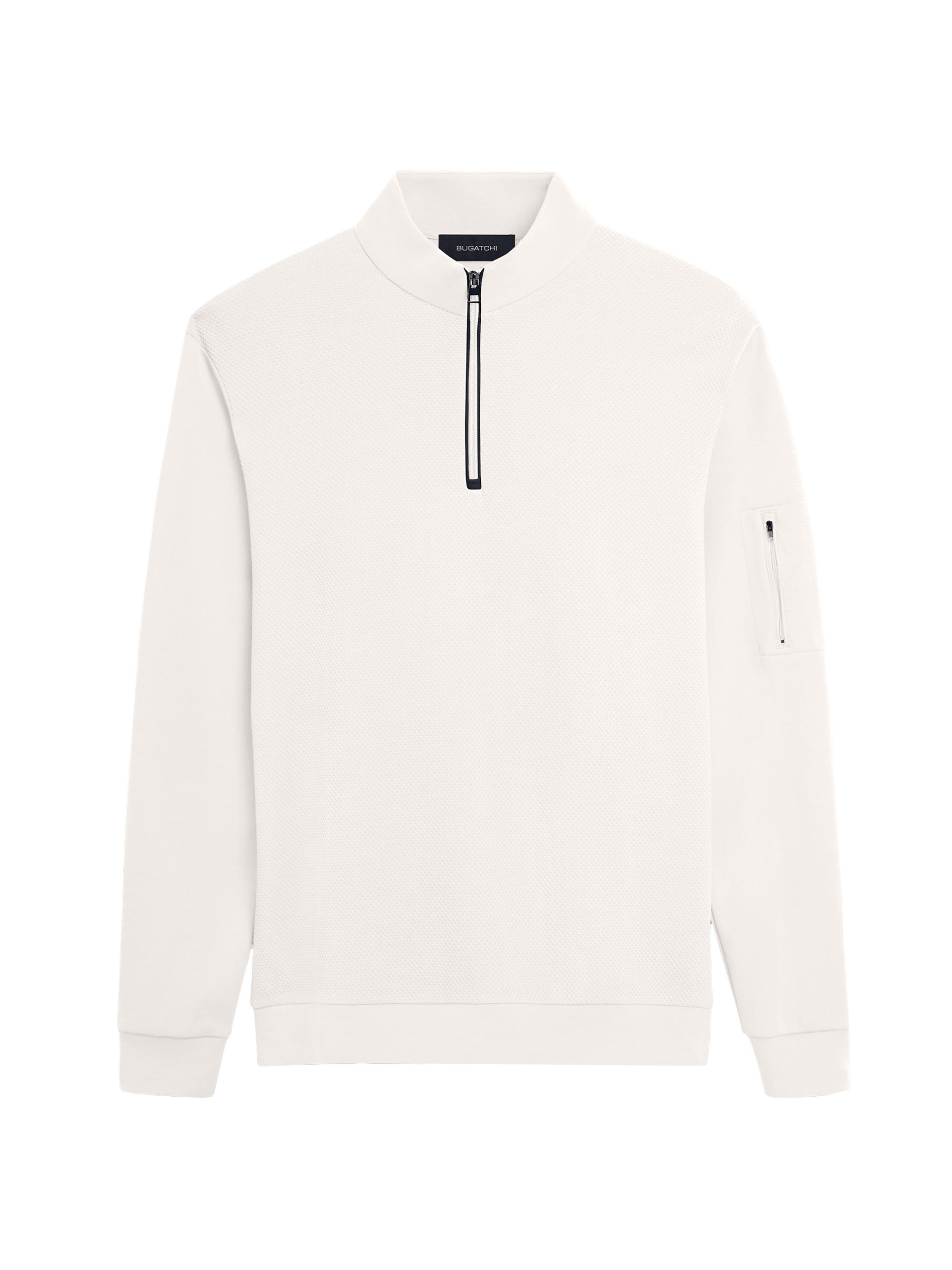 Bugatchi Men's Quarter-Zip Knit Jacket - White