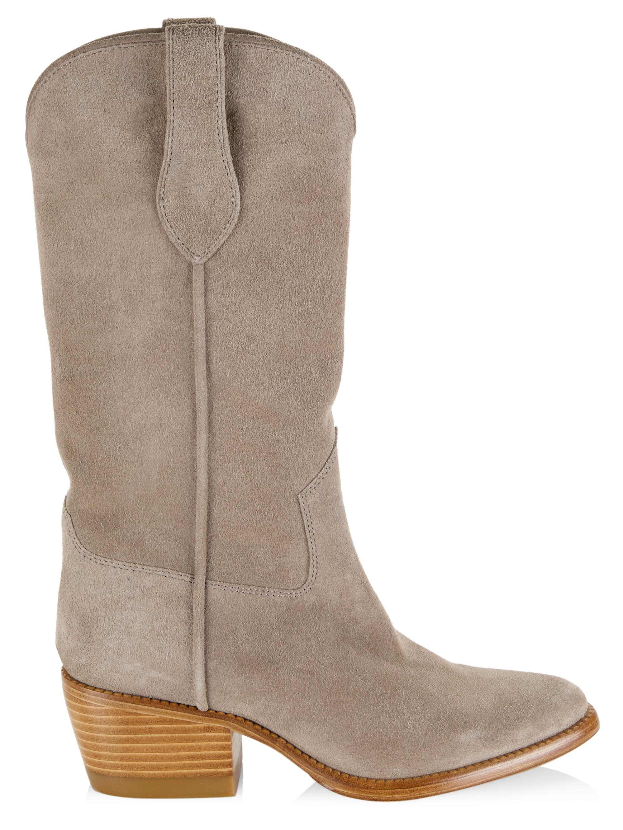 rag & bone Women's RB Cowboy 55MM Suede Boots - Warm Grey